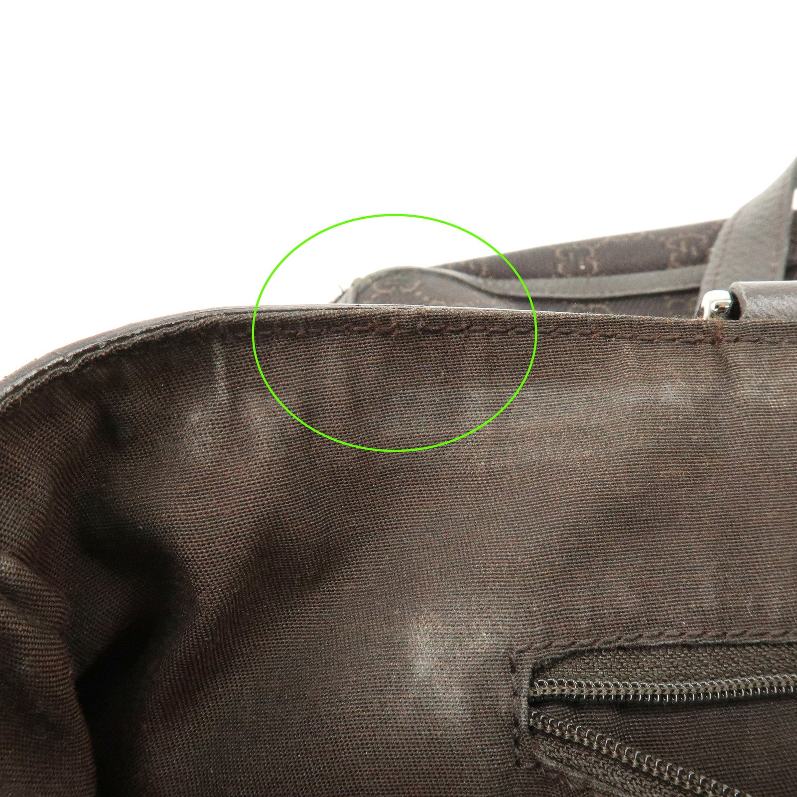 GUCCI Abbey GG Canvas Leather Tote Bag Hand Bag Brown 268639