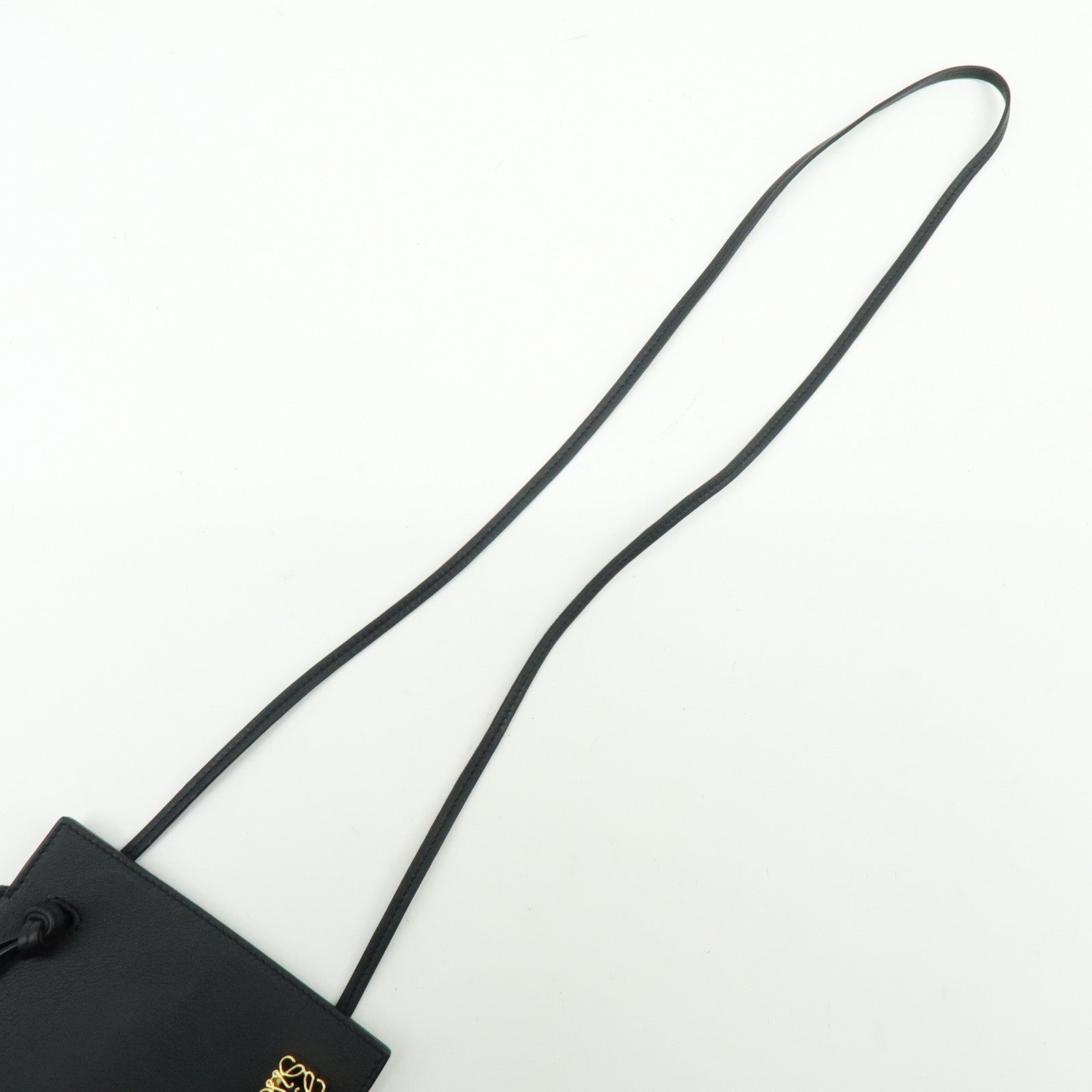 LOEWE Anagram Dice Pocket Shoulder Bag Calf Leather Crossbody Black