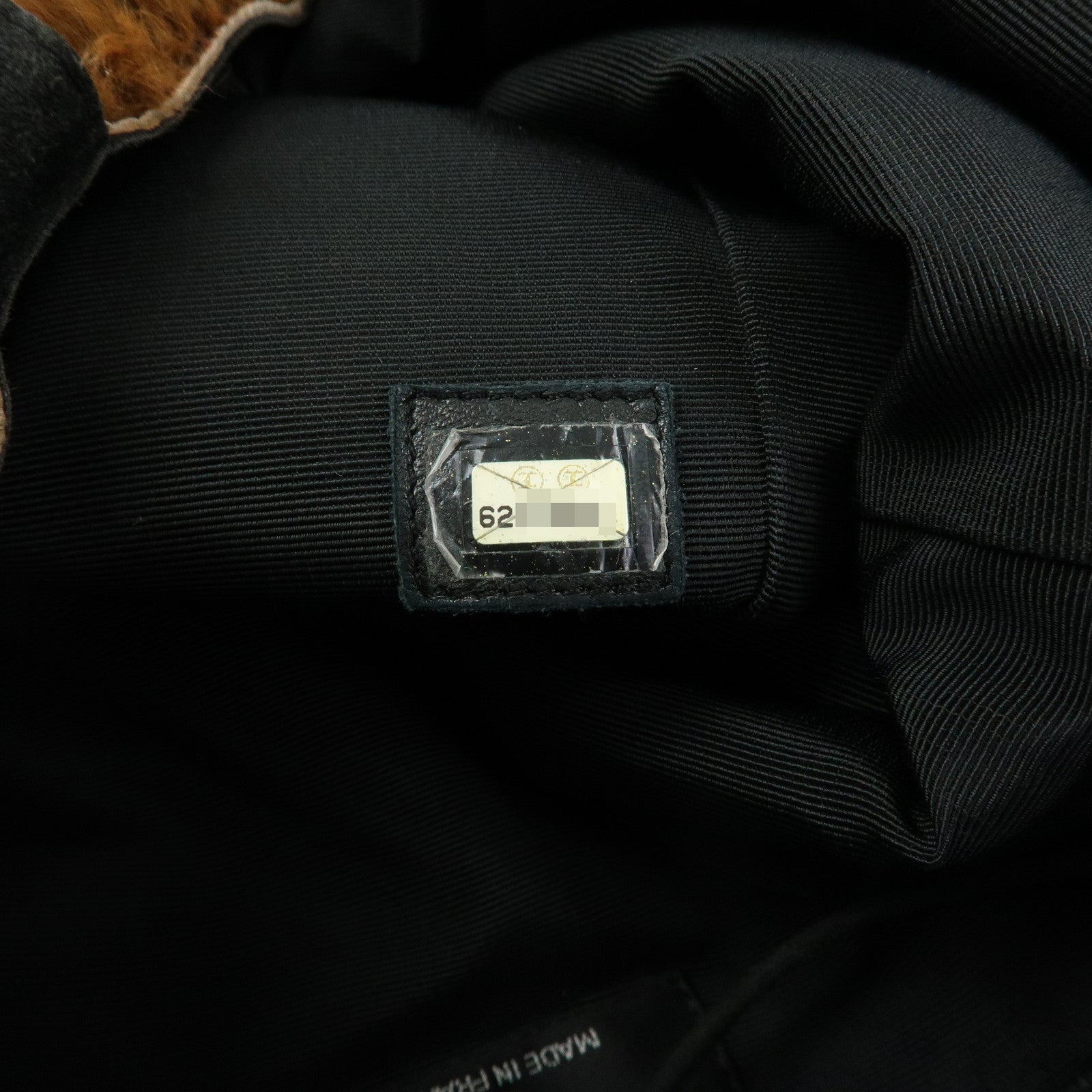 CHANEL COCO Mark Logo Fur Suede Tote Bag Hand Bag Brown