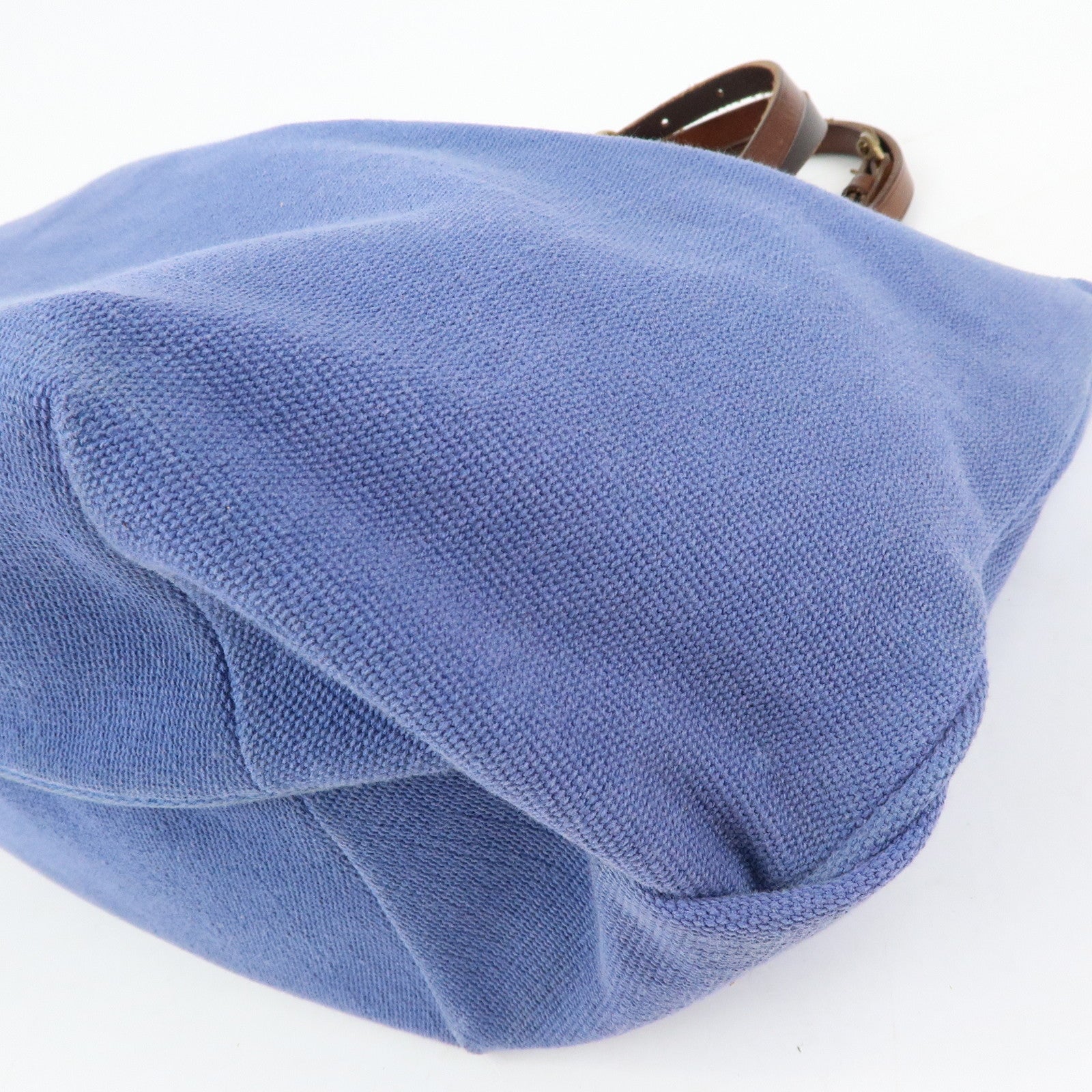 BOTTEGA VENETA Canvas Leather Tote Bag Shoulder Bag Blue 170045