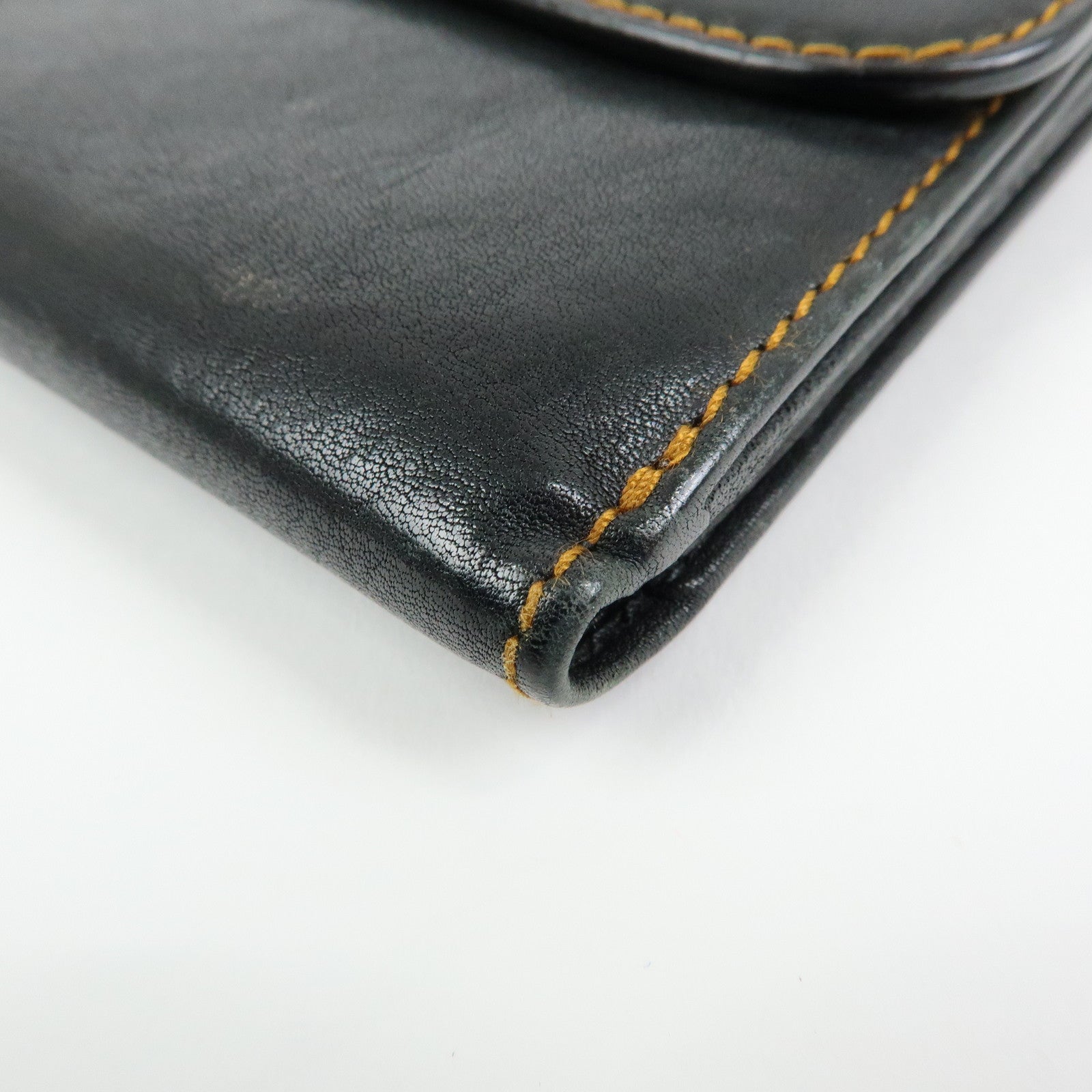 Christian Dior Gaucho Leather Long Wallet Belt Black