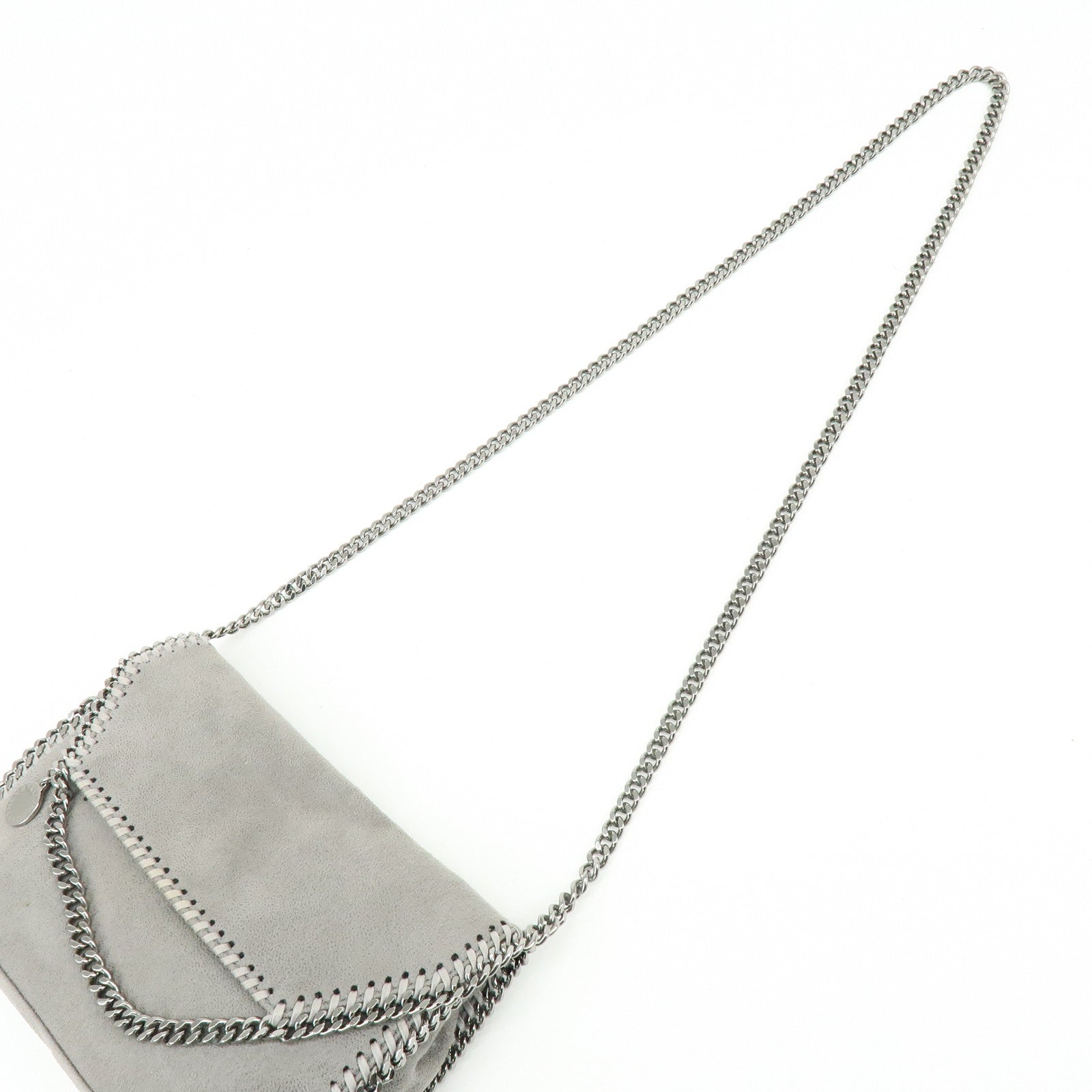 STELLA MCCARTNEY Falabella Faux Leather Shoulder Bag Gray 364519