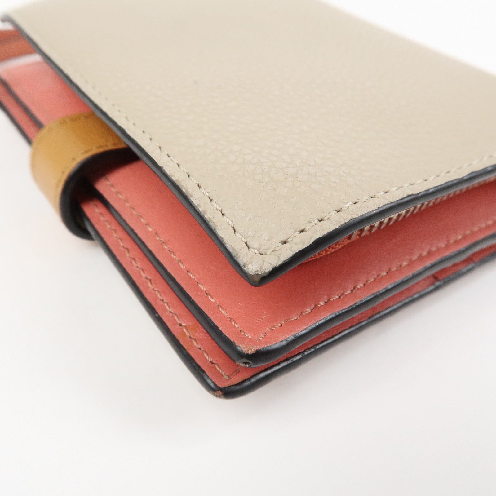 LOEWE Anagram Soft Grain Calf Compact Wallet Light Oats Honey