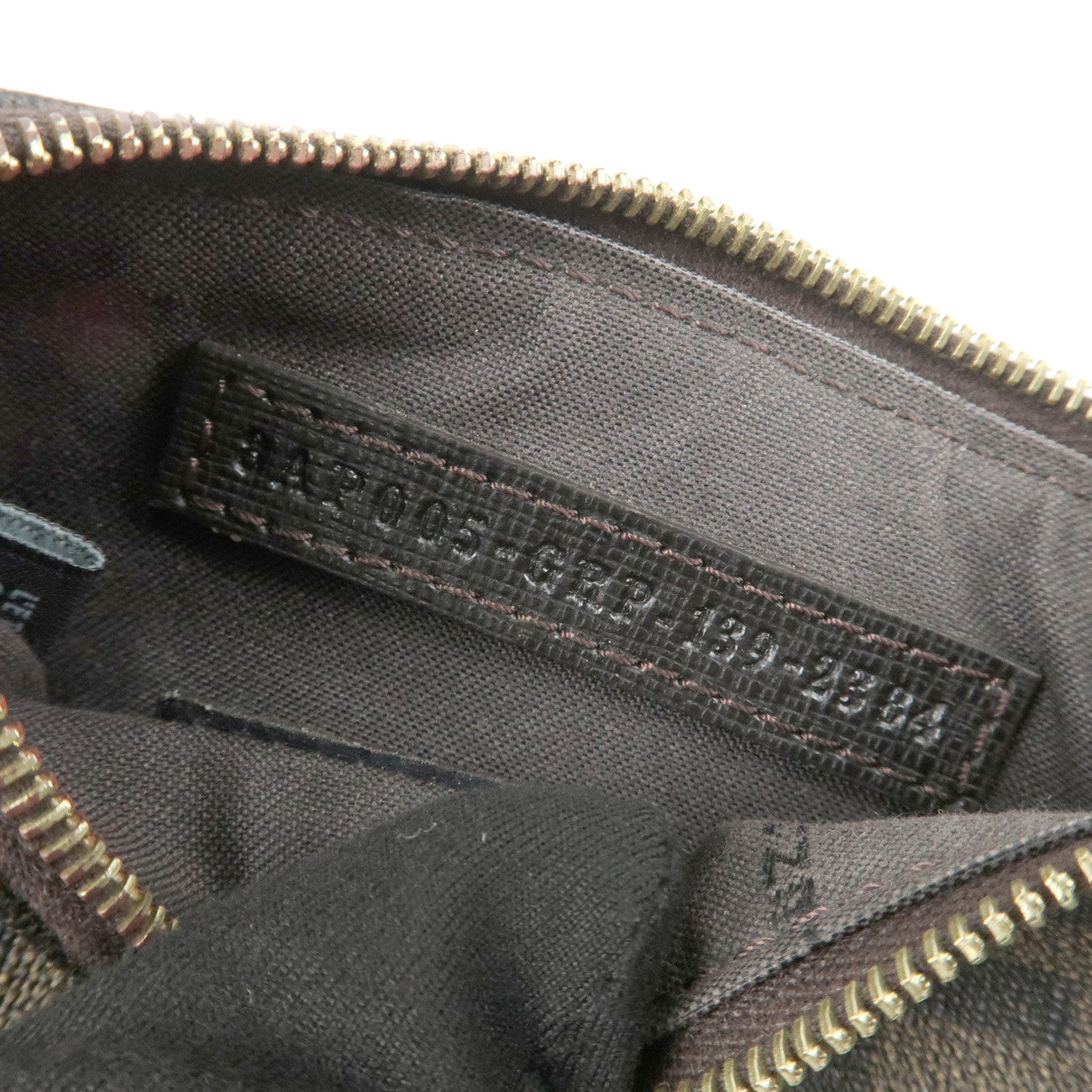 FENDI Zucca Leather PVC Coin Case Key Chain Black Brown 8AP005 Used