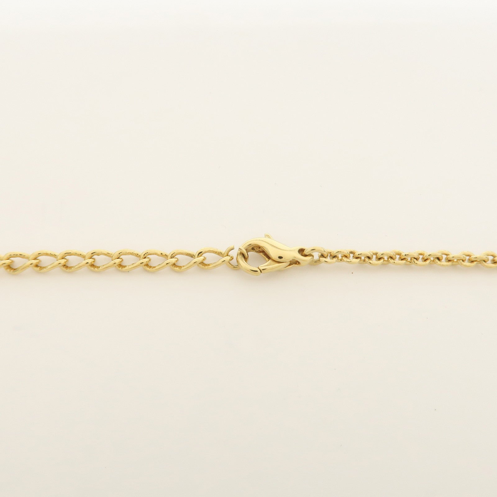 Christian Dior Logo Metal Rhinestone Necklace Gold