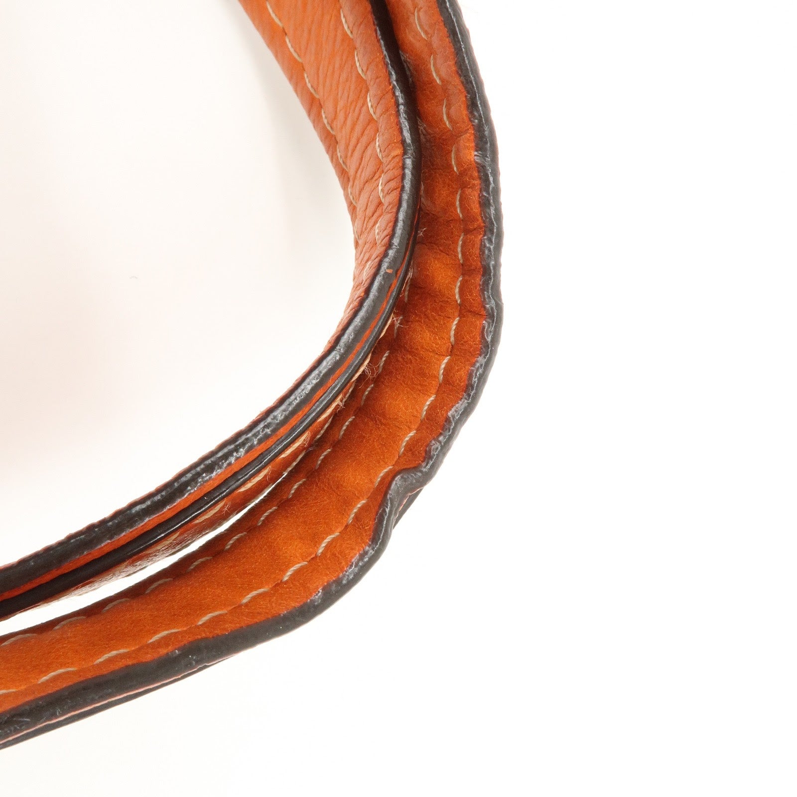 LOEWE Anagram Bolso Leather Tote Bag Shoulder Bag Orange Used