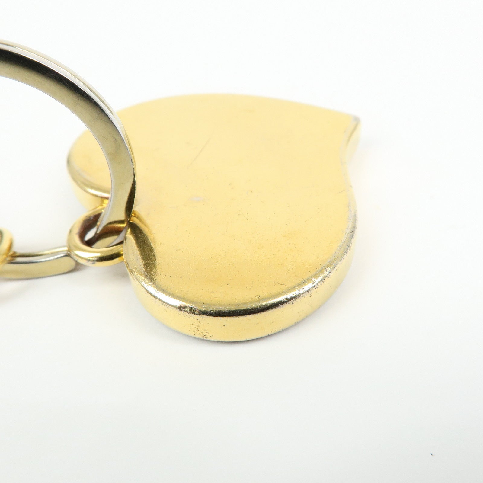 PRADA Metal Saffiano Leather Heart Bag Key Charm Key Chain Red