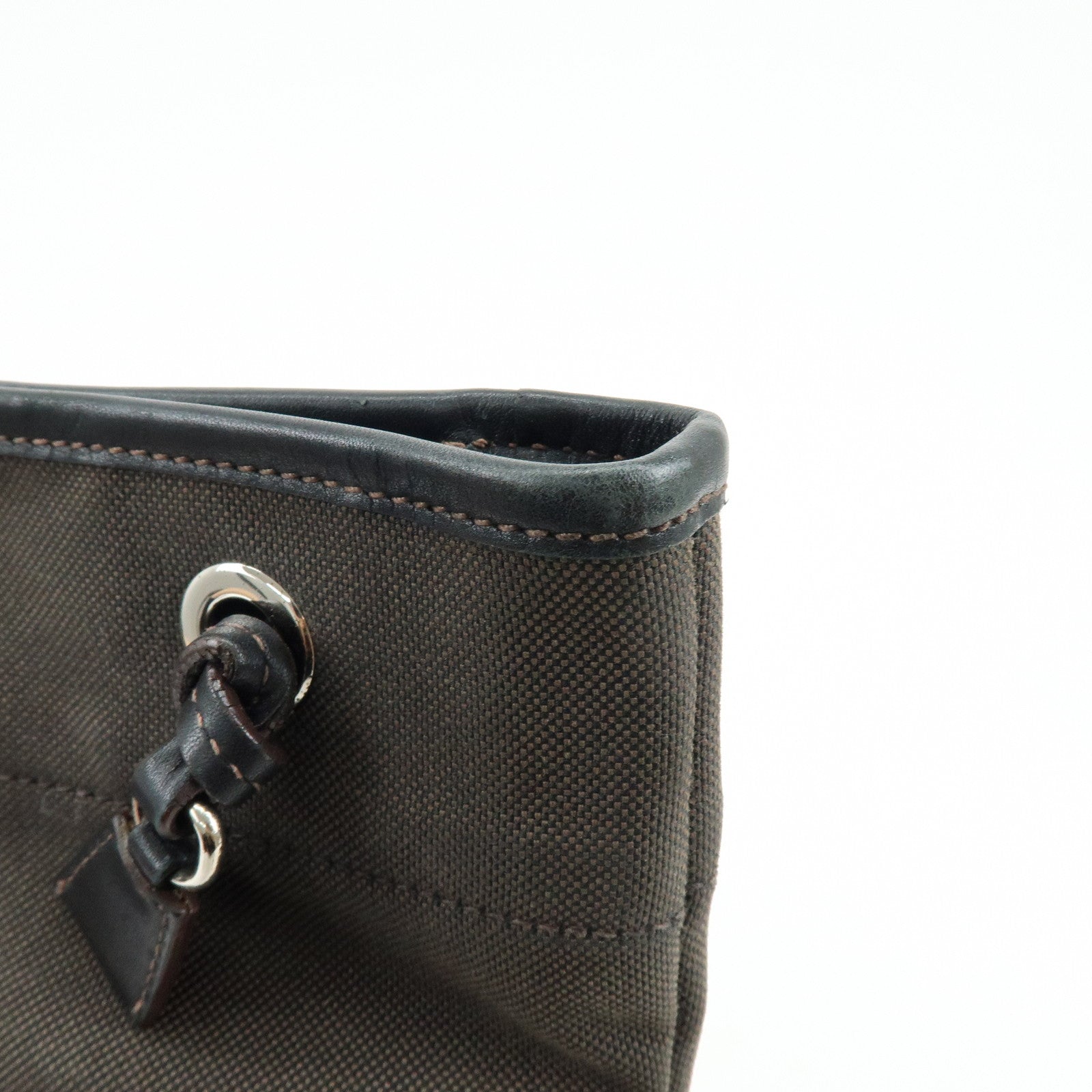 PRADA Logo Jacquard Leather Shoulder Bag Crossbody Bag Dark Brown