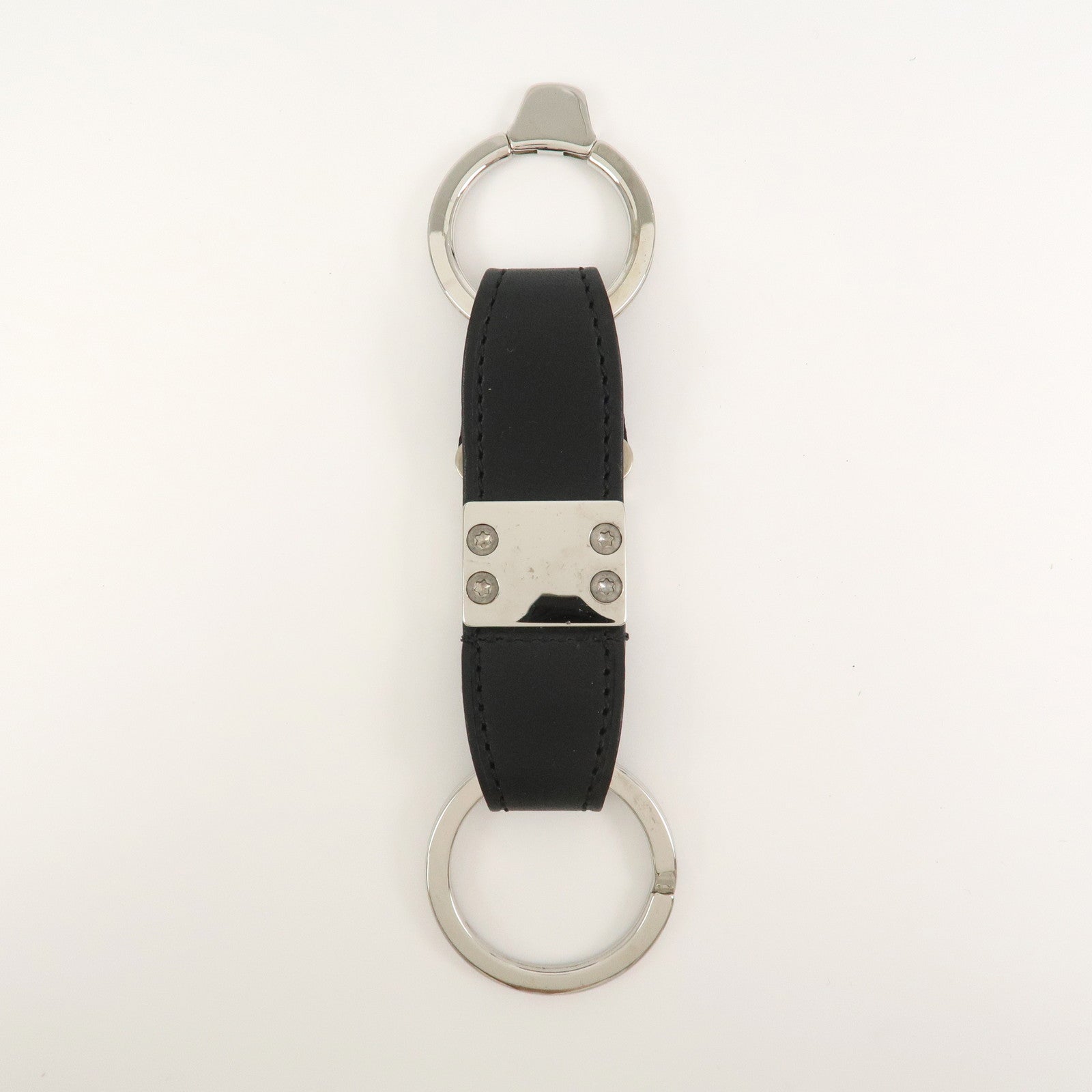Louis Vuitton Porte Cles Valle Key Ring Key Chain Black M85034