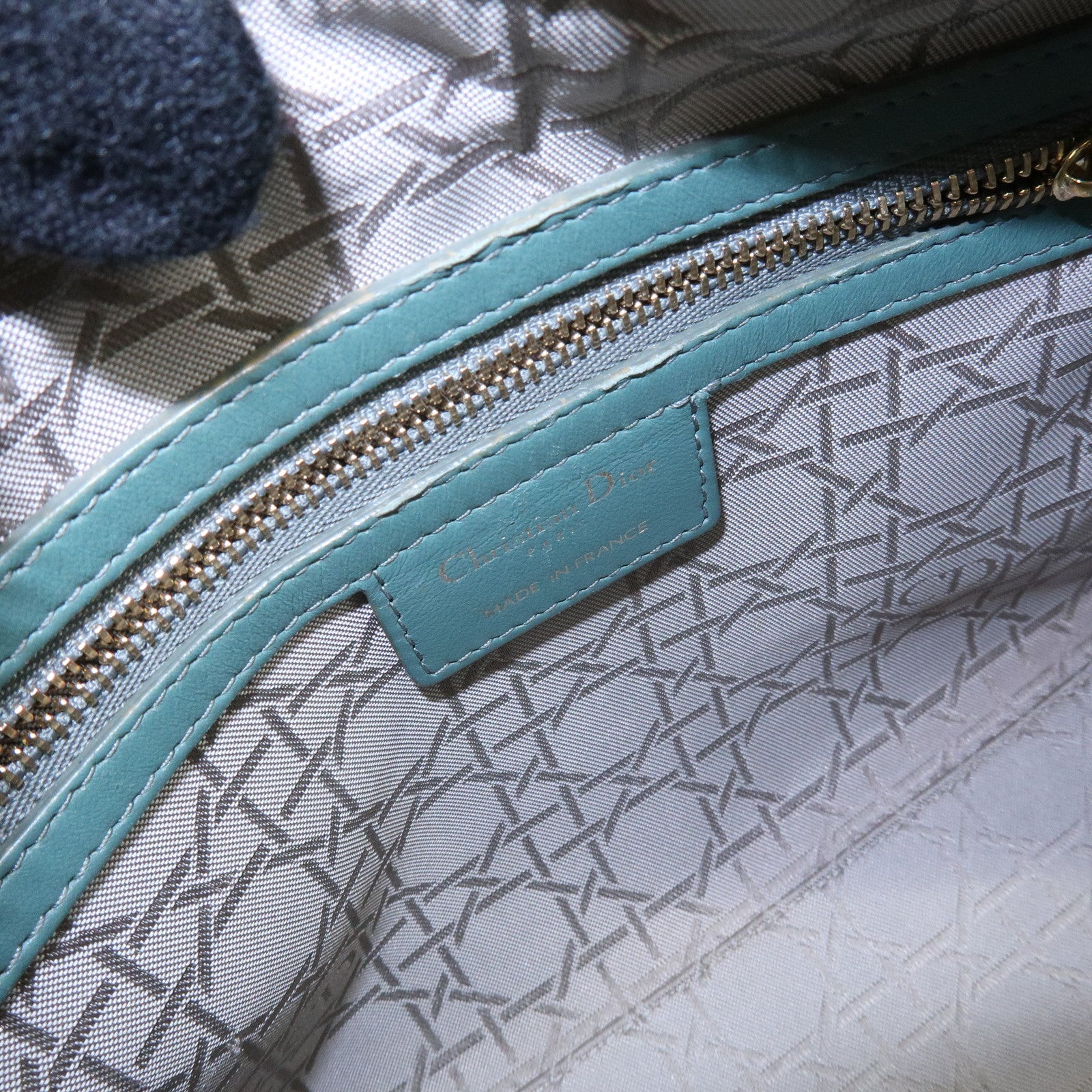 Christian Dior Lady Dior Cannage Lamb Skin 2Way Bag Hand Bag Green