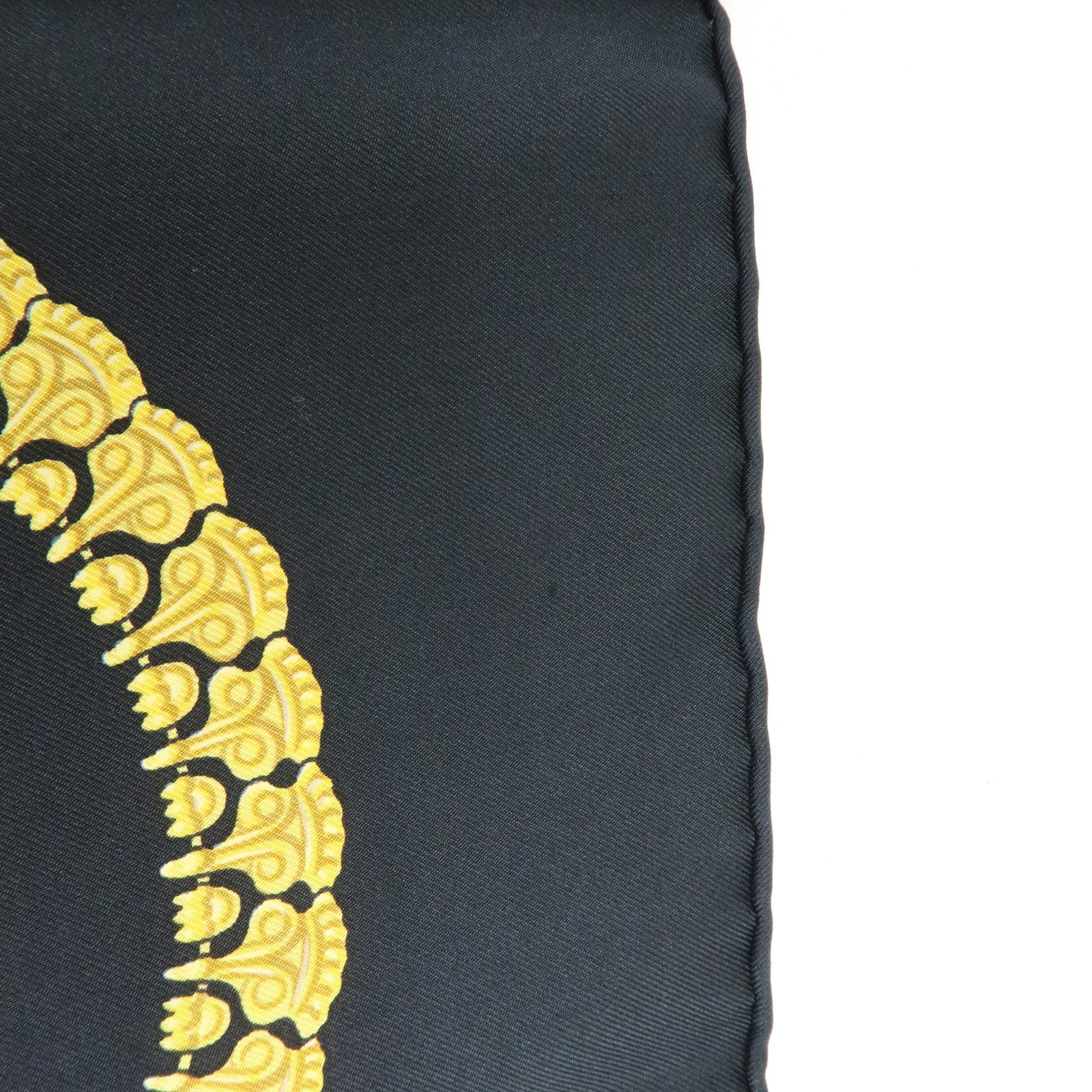 HERMES Carre 90 Silk 100 % Scarf  KOSMIMA Black Yellow
