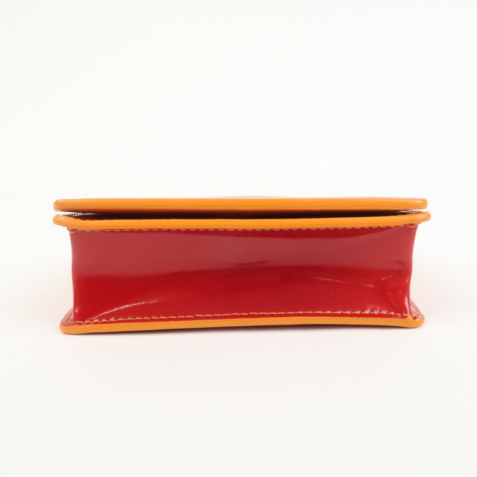 Ferragamo Patent Leather Hand Bag Orange
