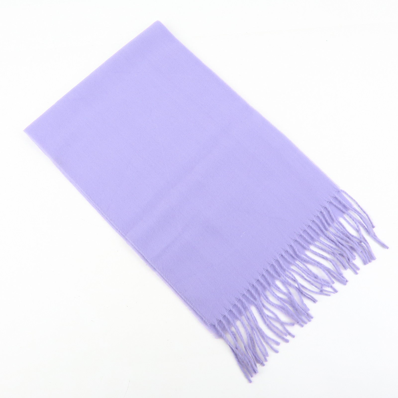 PRADA Cashmere 100% Stole Logo Embroidered Fringe Purple
