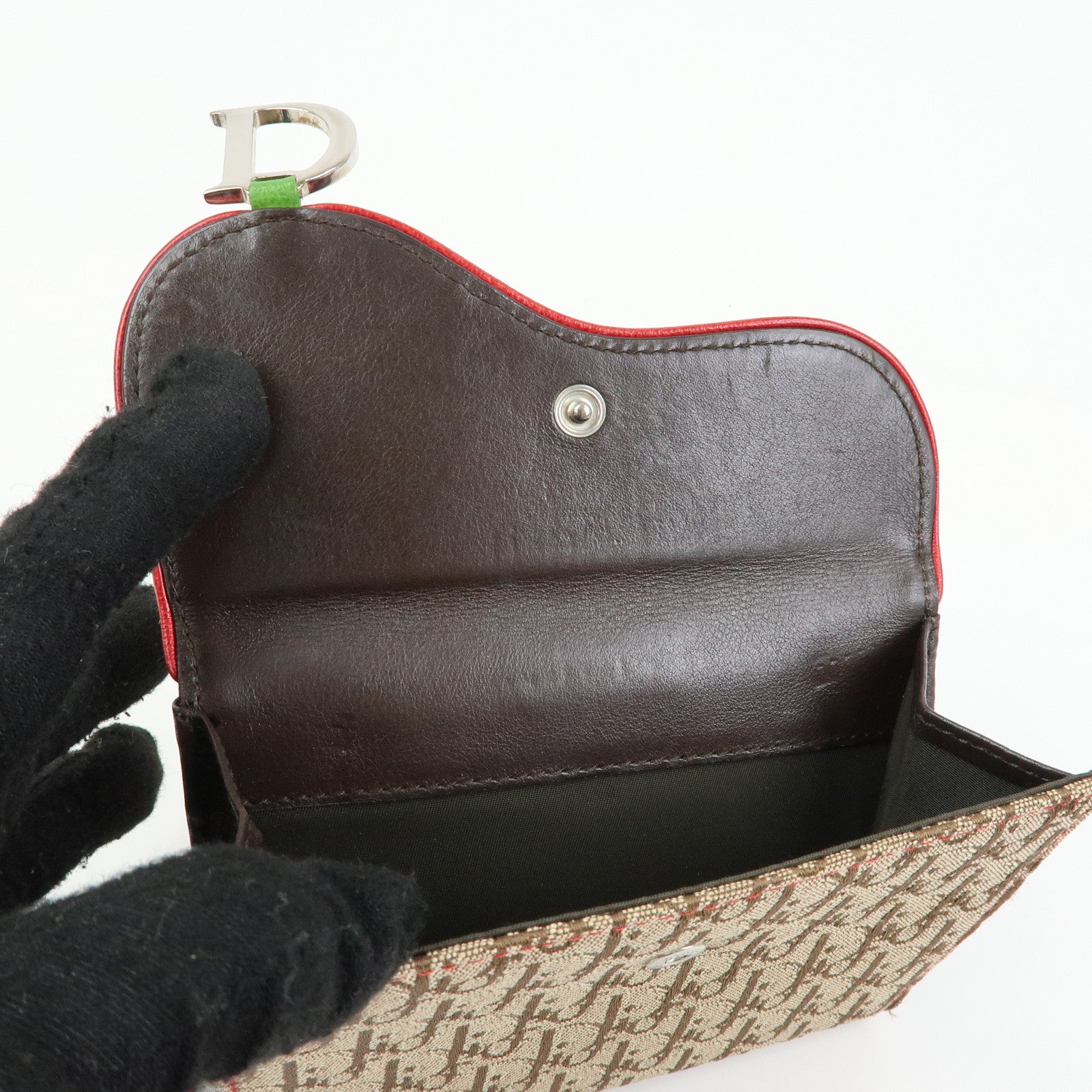 Christian Dior Rasta Trotter Saddle Jacquard Canvas Compact Wallet