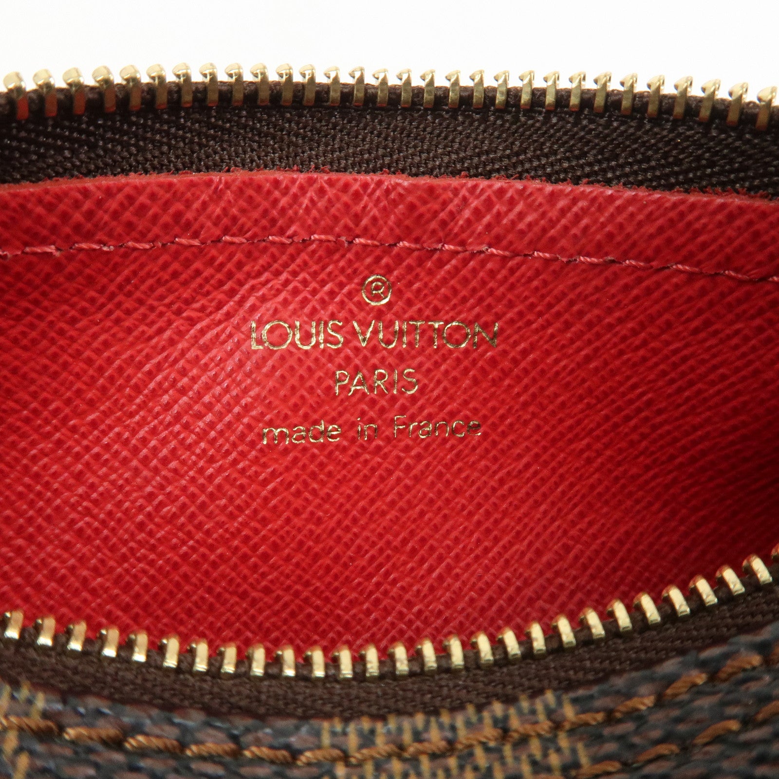 Louis Vuitton Damier Leather Mini Pouch for Papillon Bag Brown
