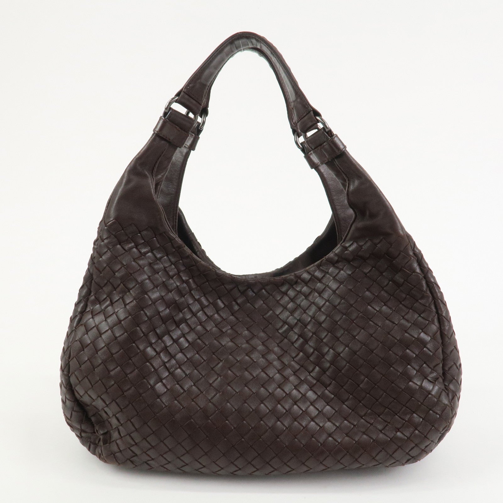 BOTTEGA VENETA Intrecciato Campana Shoulder Bag Brown 125787