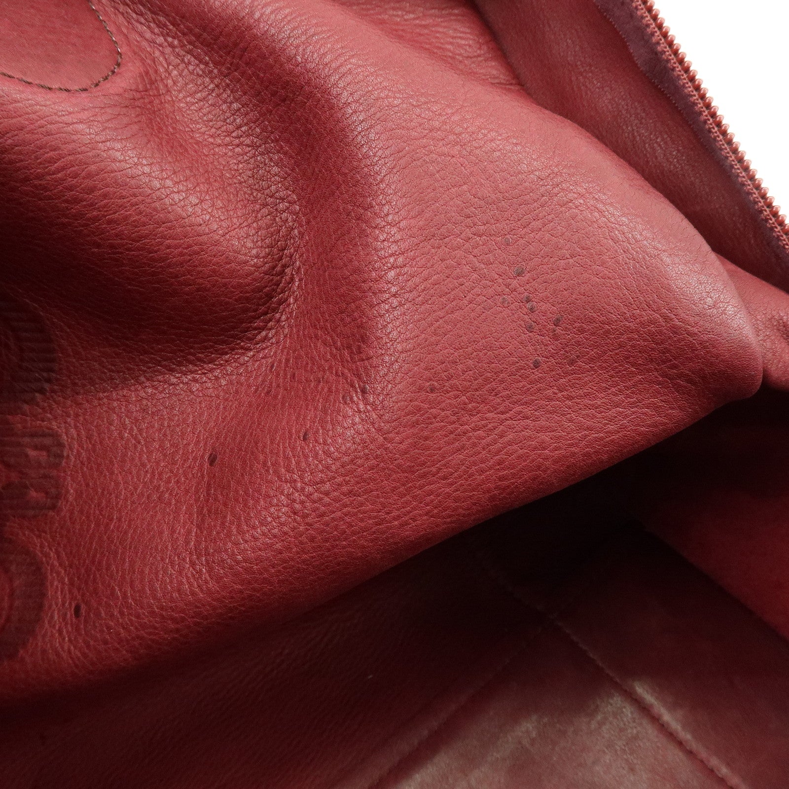 Loewe Anagram Amazona 40 Suede Leather Hand Bag Red Brown