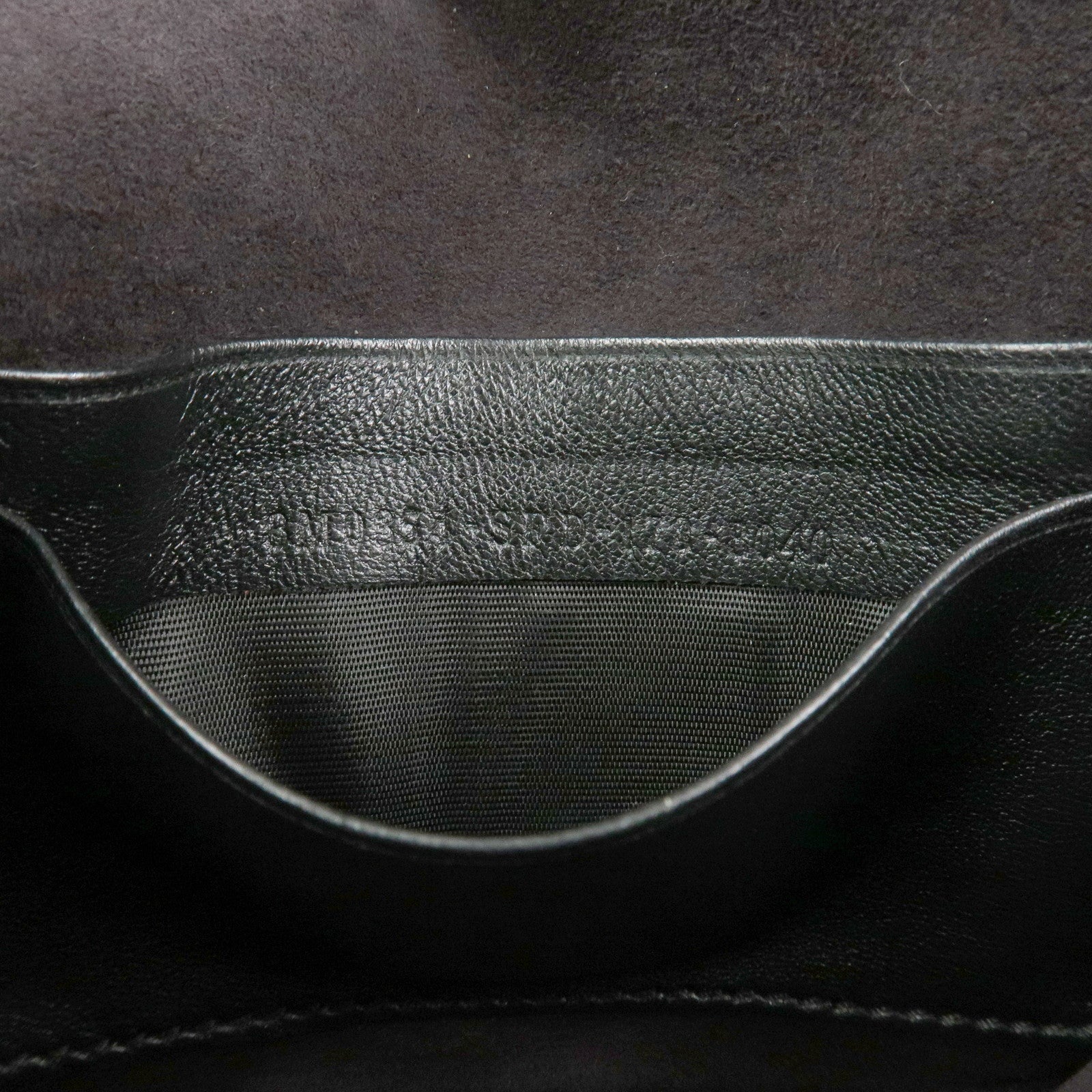 FENDI Leather Micro Baguette Shoulder Crossbody Bag Black 8M0354