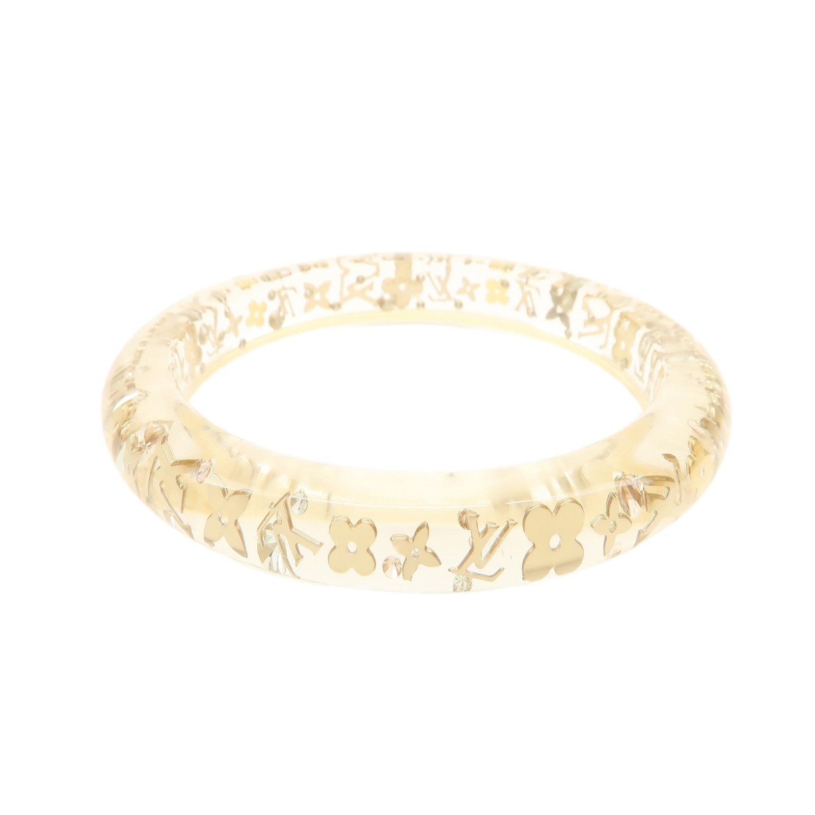 Louis Vuitton Bracelet Inclusion Bangle Clear Gold M65202