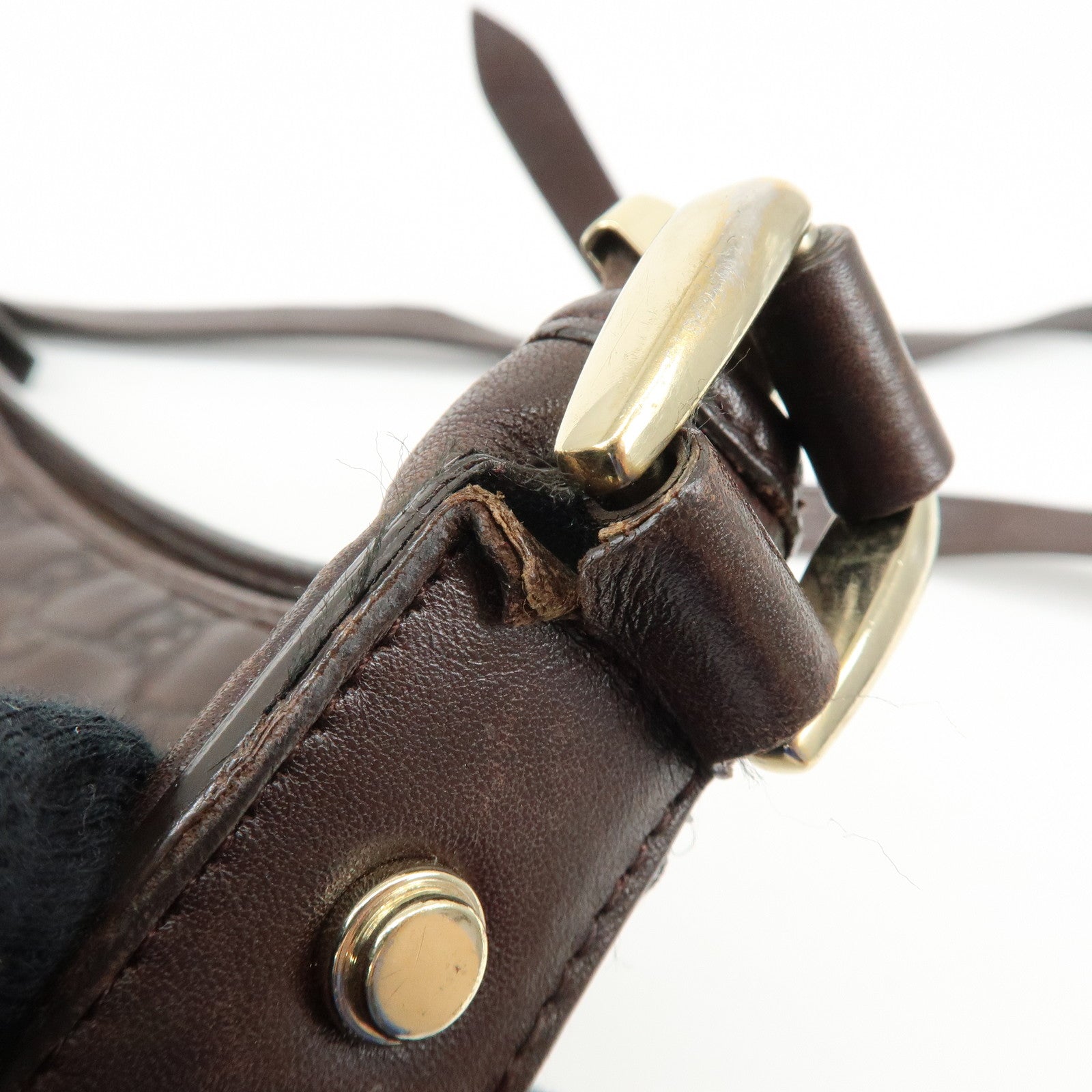 GUCCI Abbey Leather Shoulder Bag Crossbody Bag Brown 131326