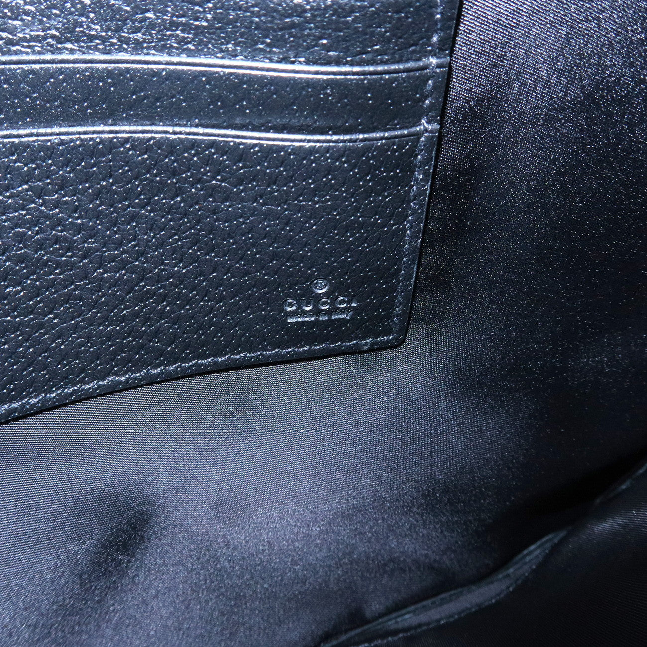 GUCCI Off The Grid GG Nylon Leather Clutch Bag Black Gold 625598