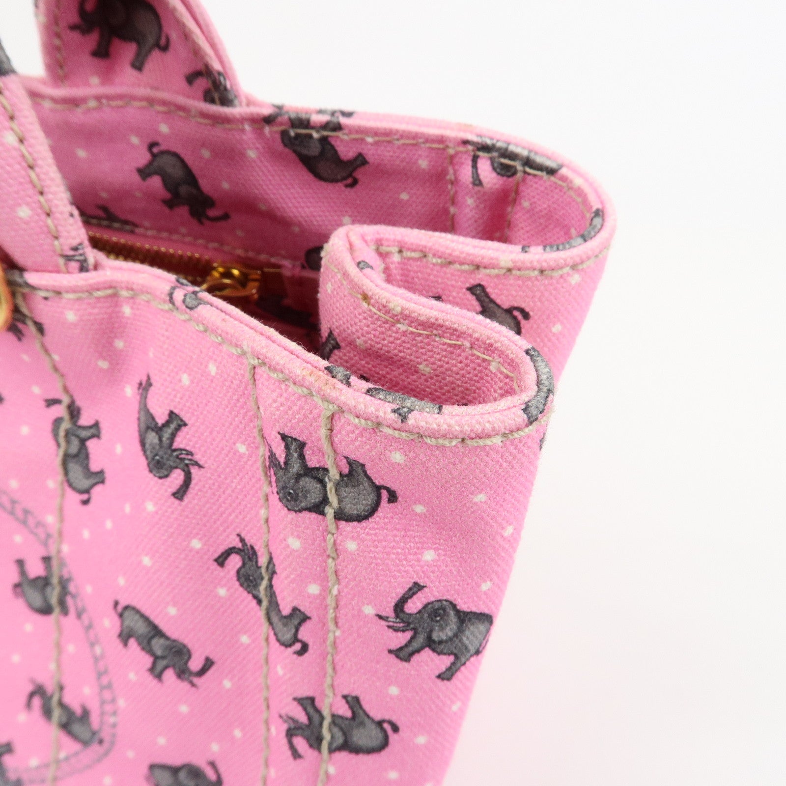 PRADA Canapa Mini Canvas Elephant 2Way Bag Shoulder Bag 1BG439