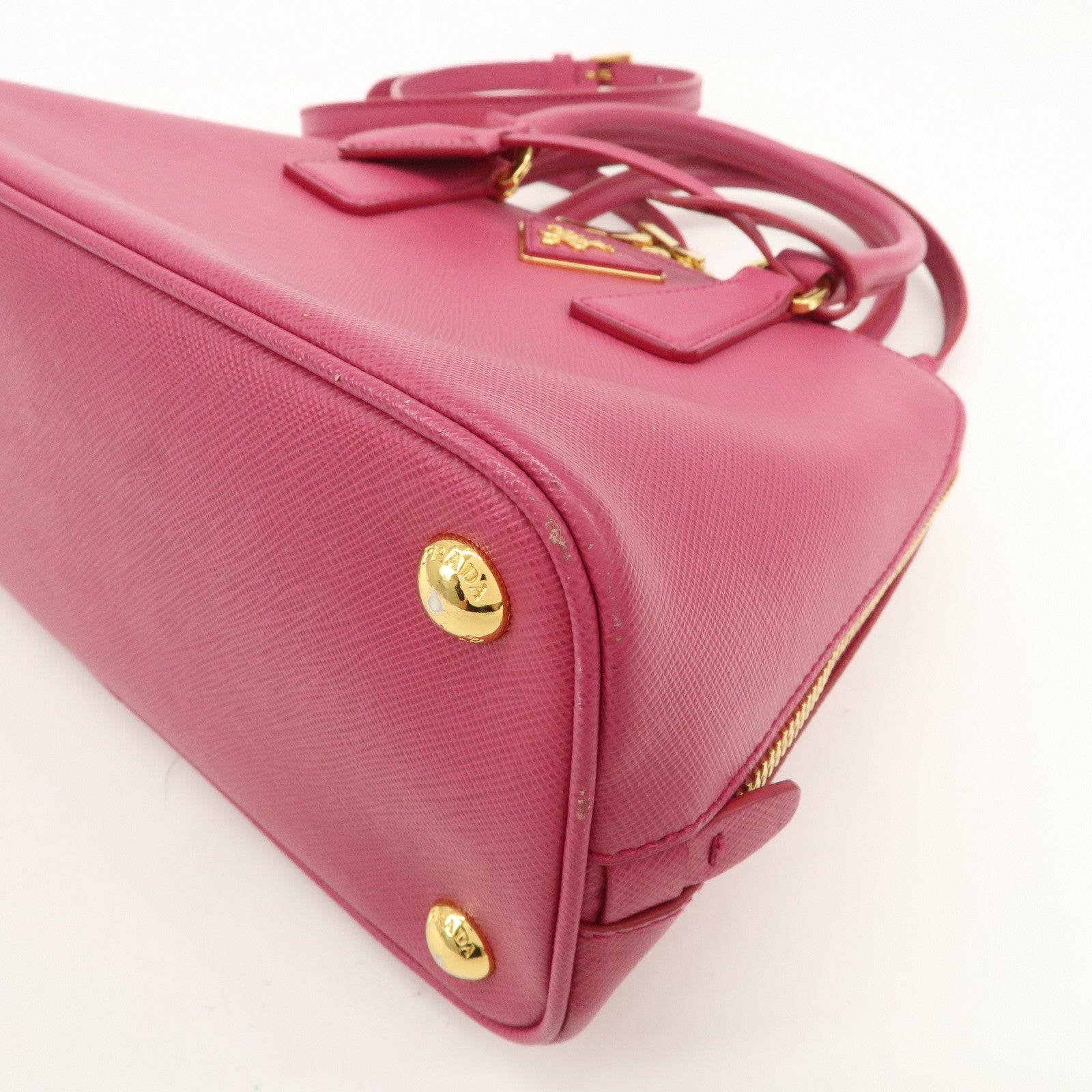 PRADA Saffiano Leather 2Way Hand Bag Shoulder Bag Pink 1BA838