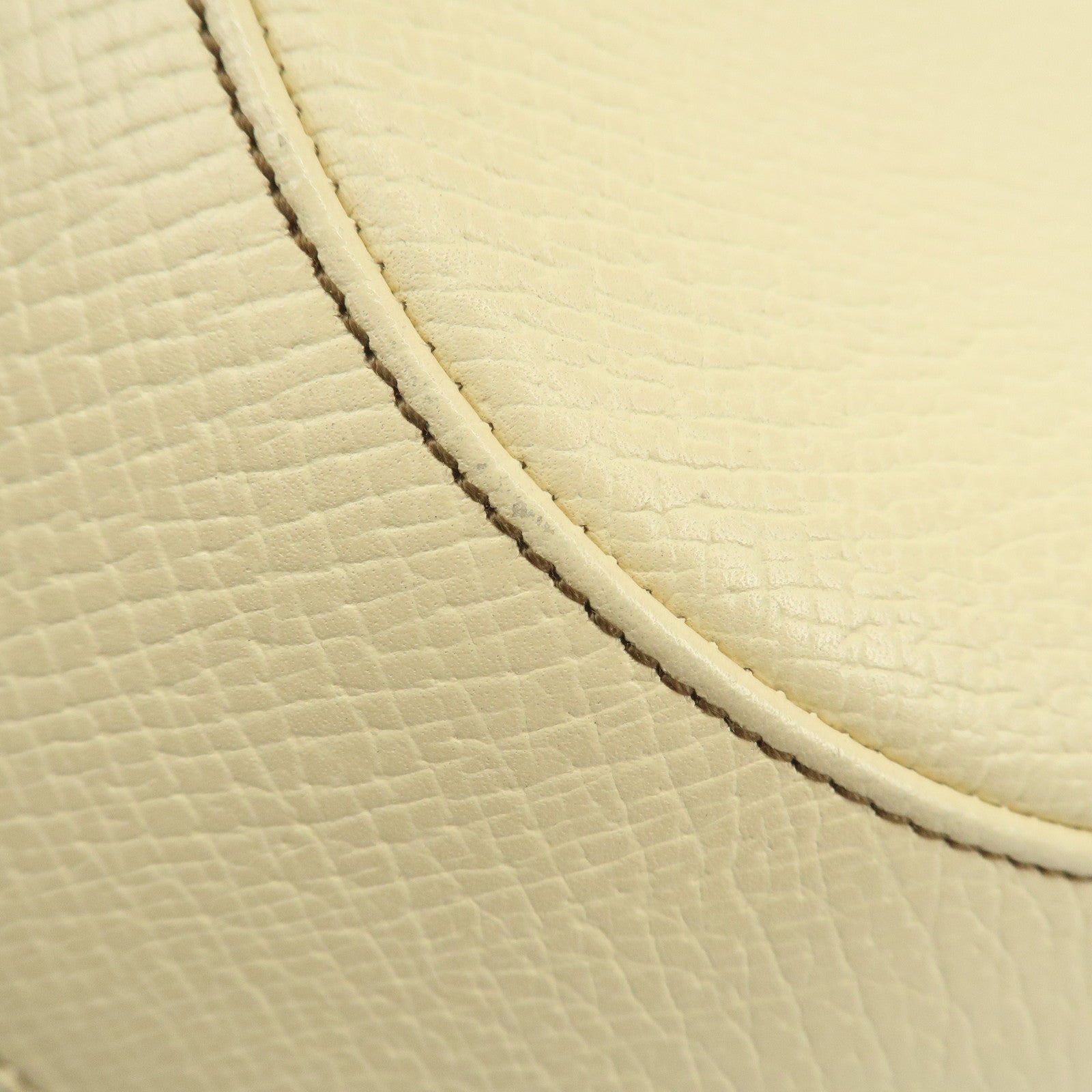 LOEWE Embossed Leather Shoulder Bag Hand Bag Ivory