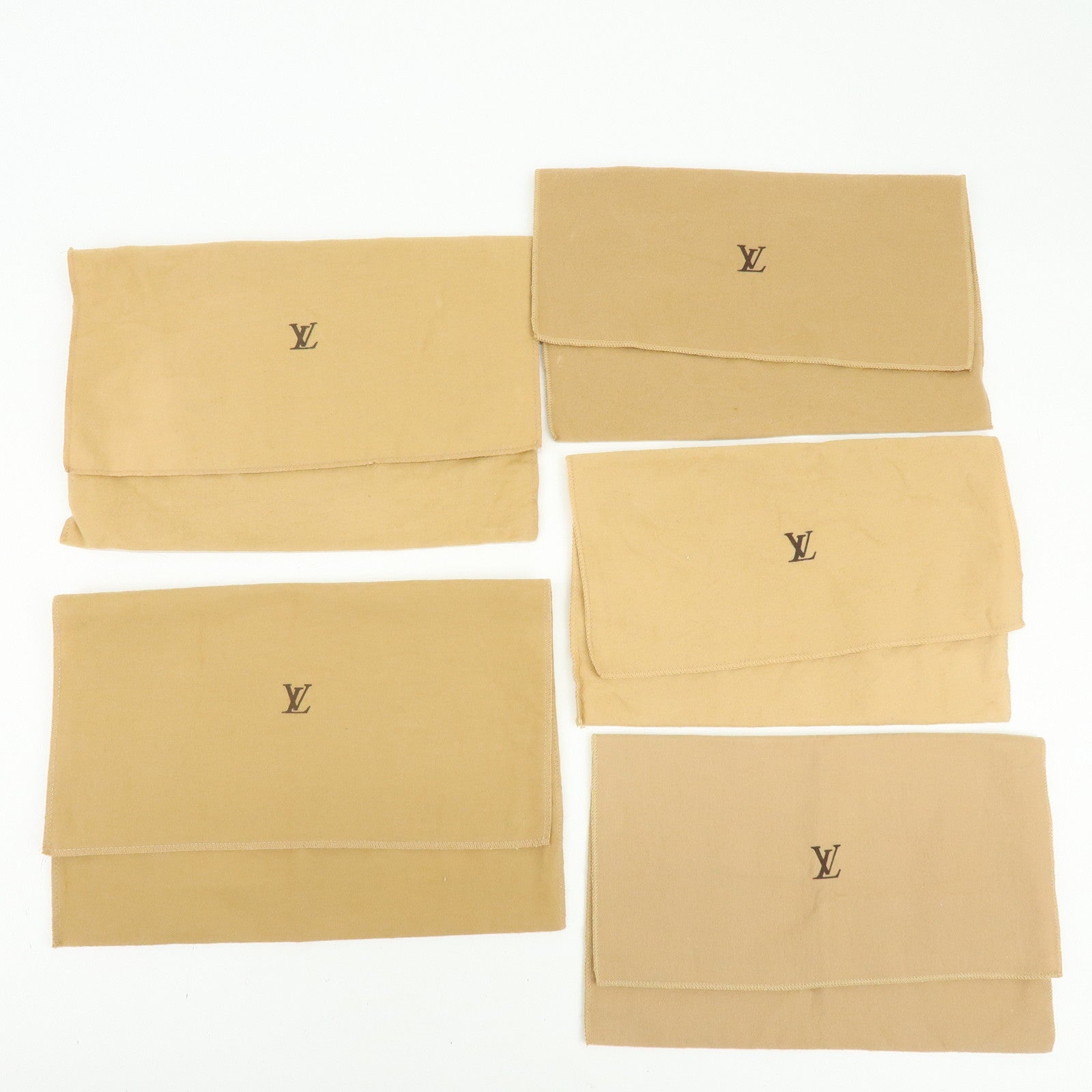 Louis Vuitton Set of 18 Dust Bag Storage Bag Flap Style Beige Brown