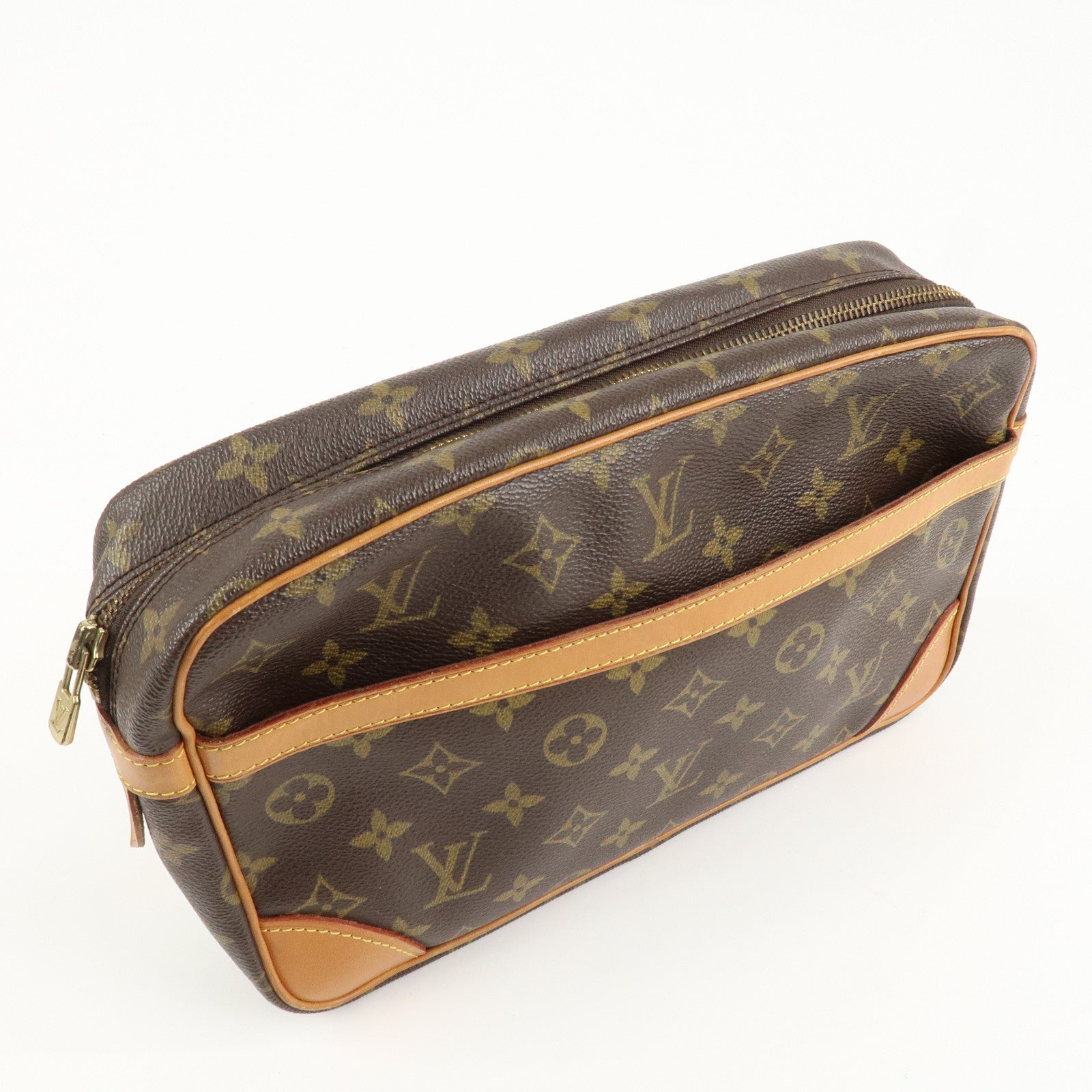Louis Vuitton Monogram Compiegne 28 Pouch Clutch Bag Brown M51845 Used