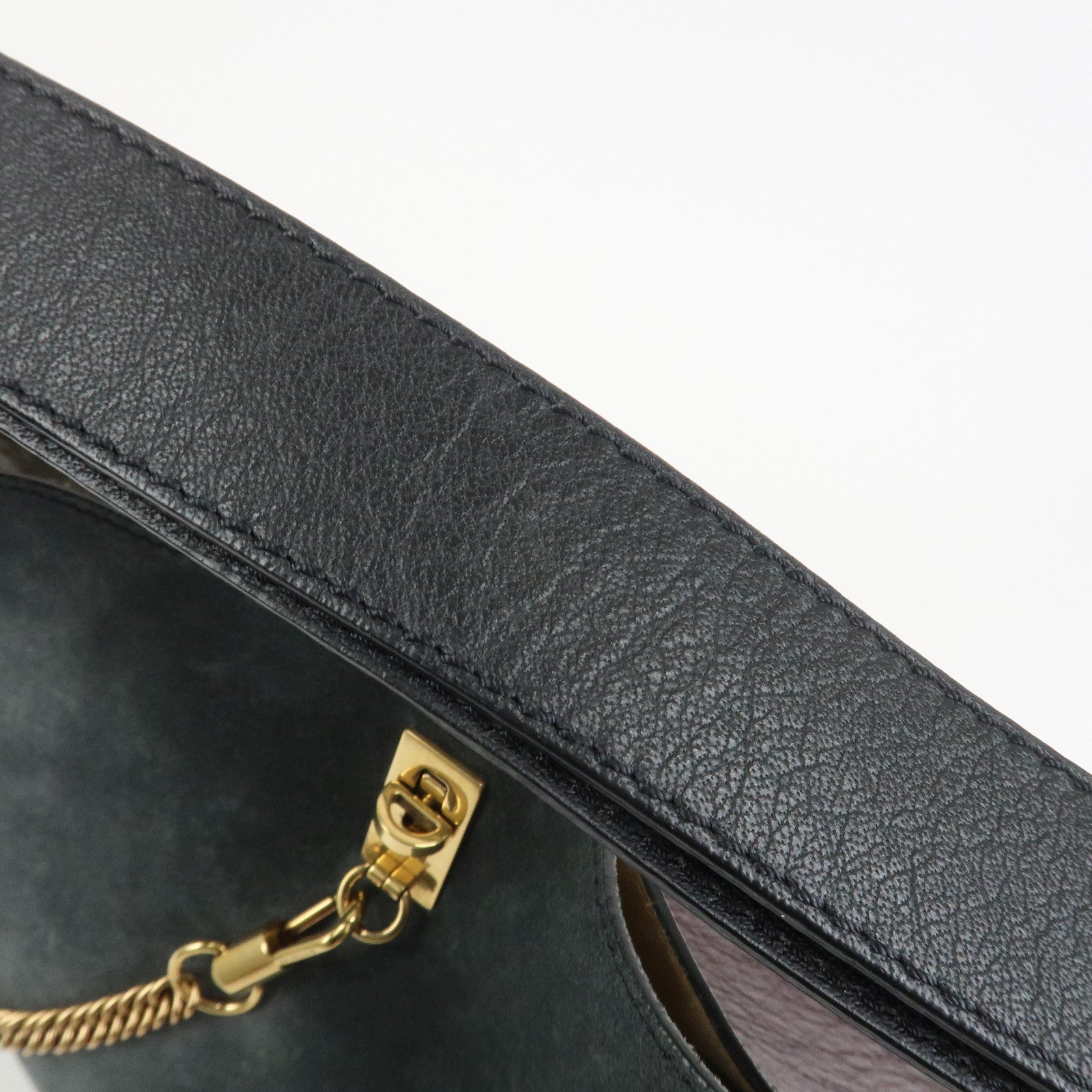 GIVENCHY Suede Leather Hand Bag Shoulder Bag Gray Bordeaux Black