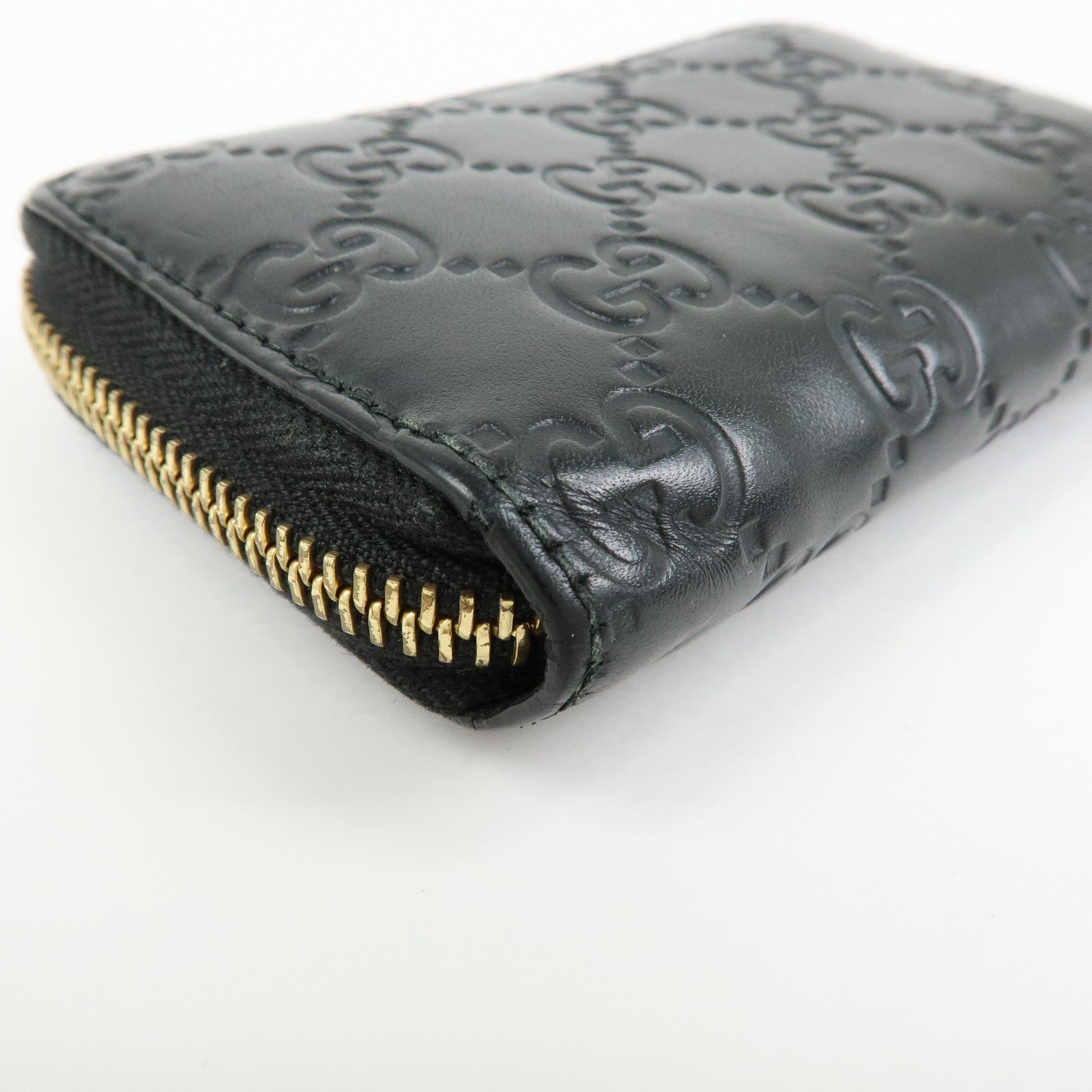 GUCCI Guccissima Leather Zip Around Coin Case Card Holder 447939