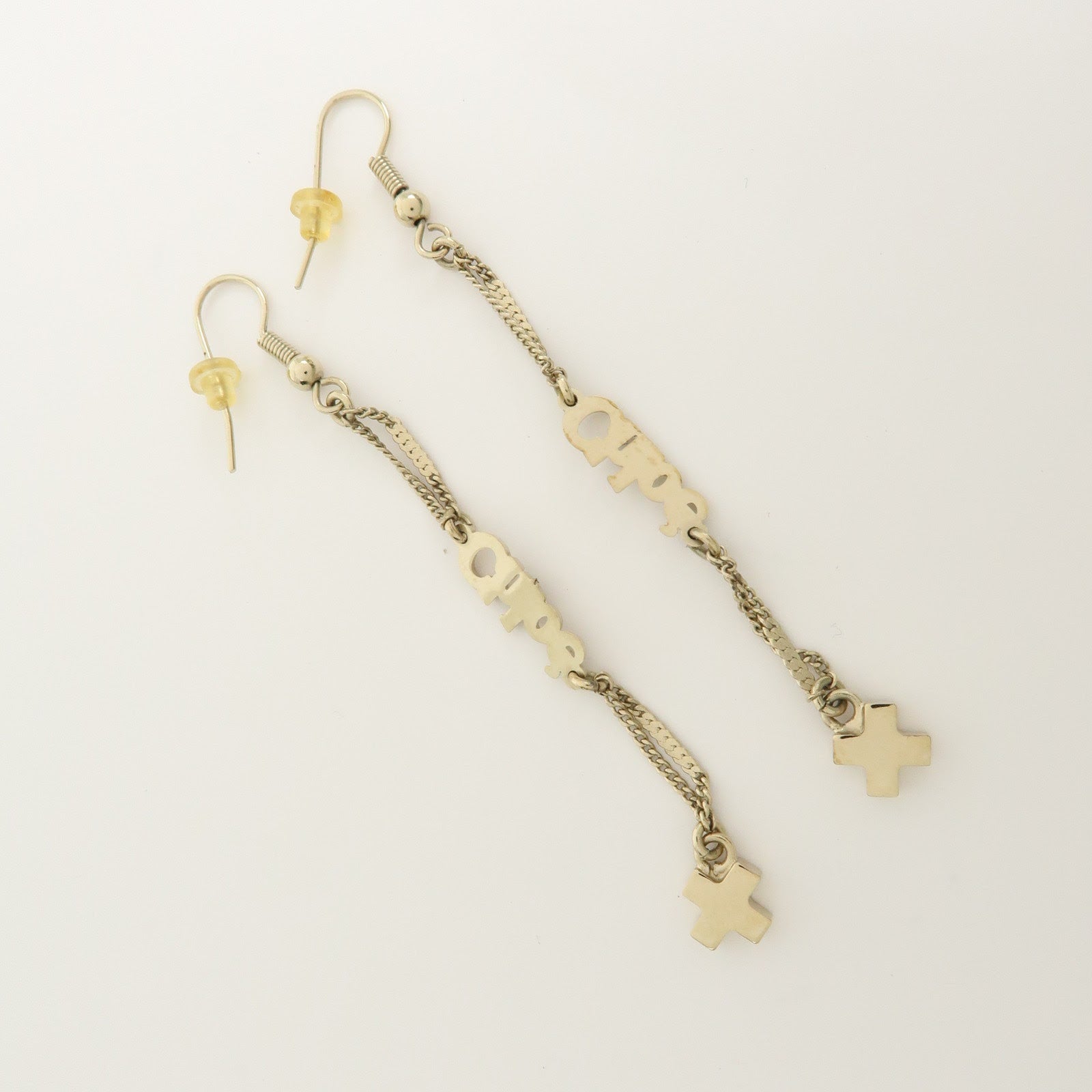 Chloe Iconic Logo Dangling Metal Earrings Gold