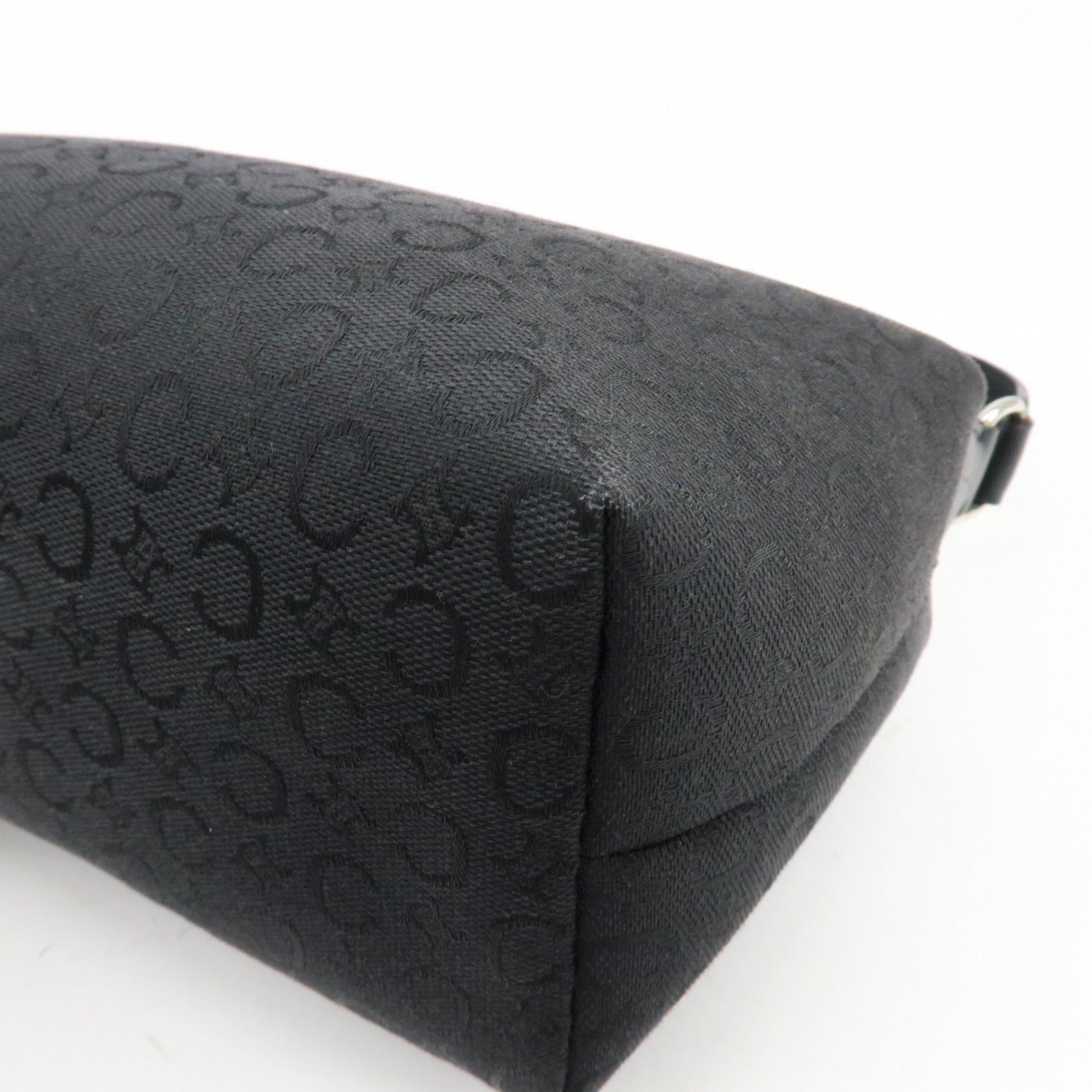 CELINE C Macadam Canvas Leather Hand Bag Shoulder Bag Black