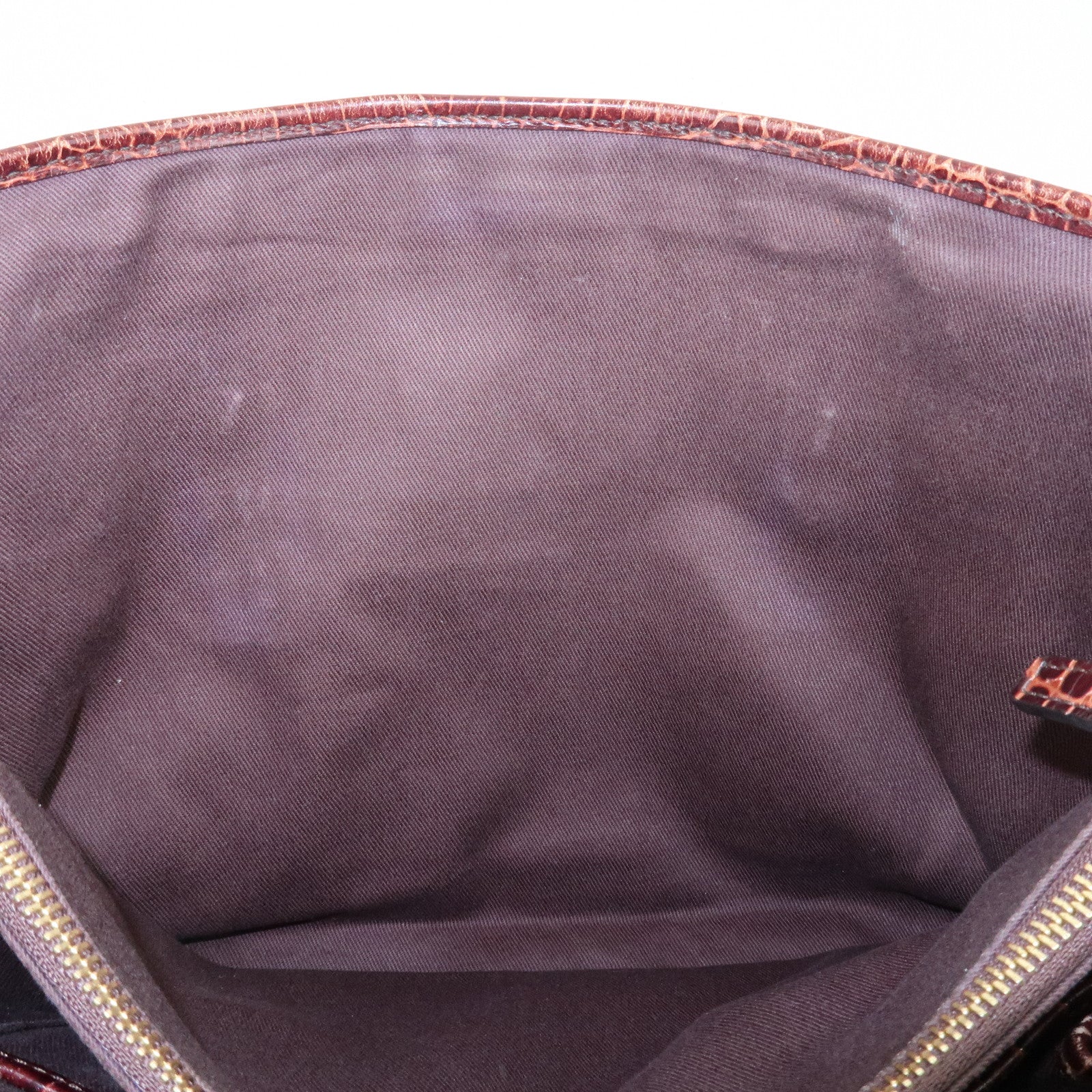 CELINE Macadam Canvas Embossed Leather Tote Bag Shoulder Bag Brown