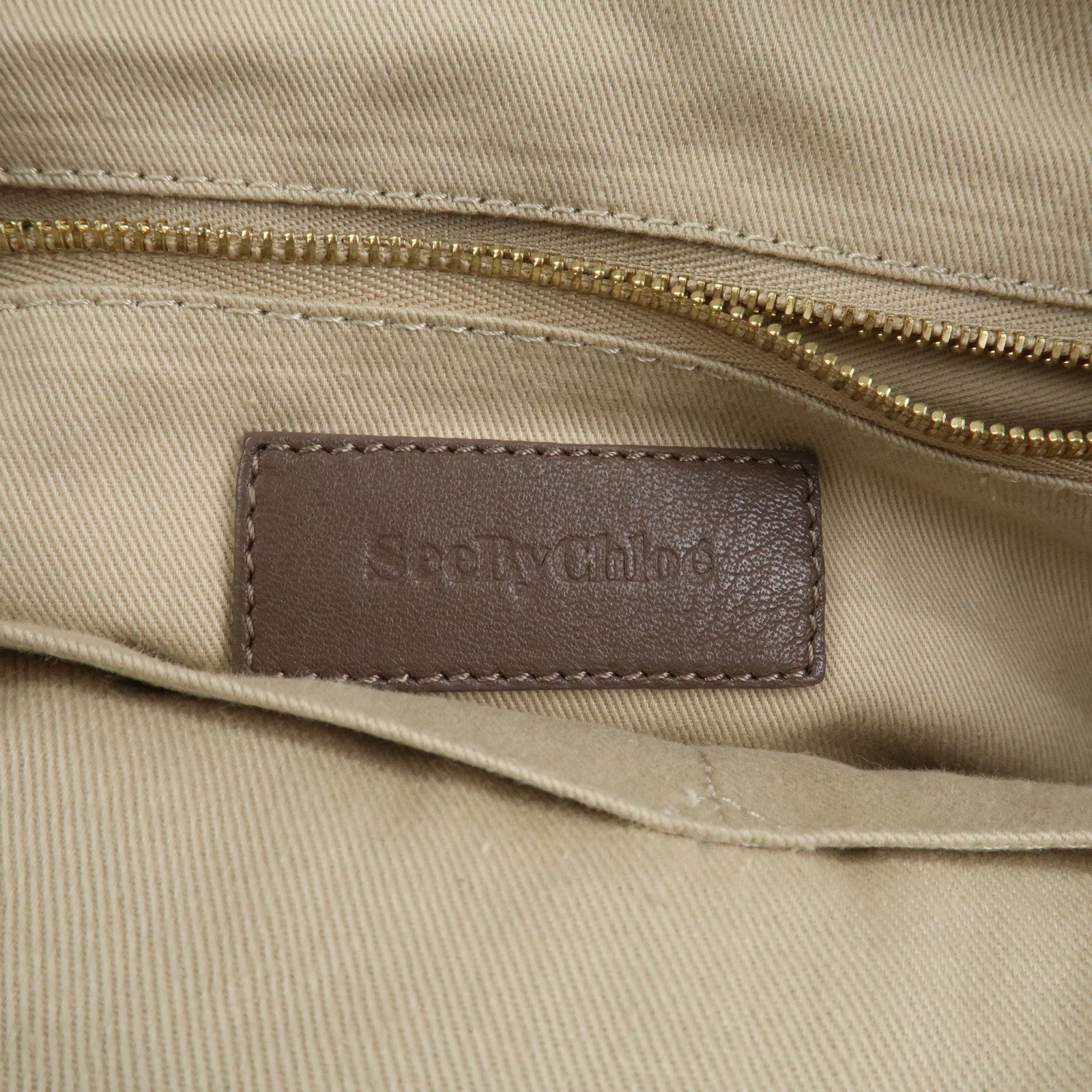 Chloe See by Chloe Leather Tote Bag Hand Bag Gray