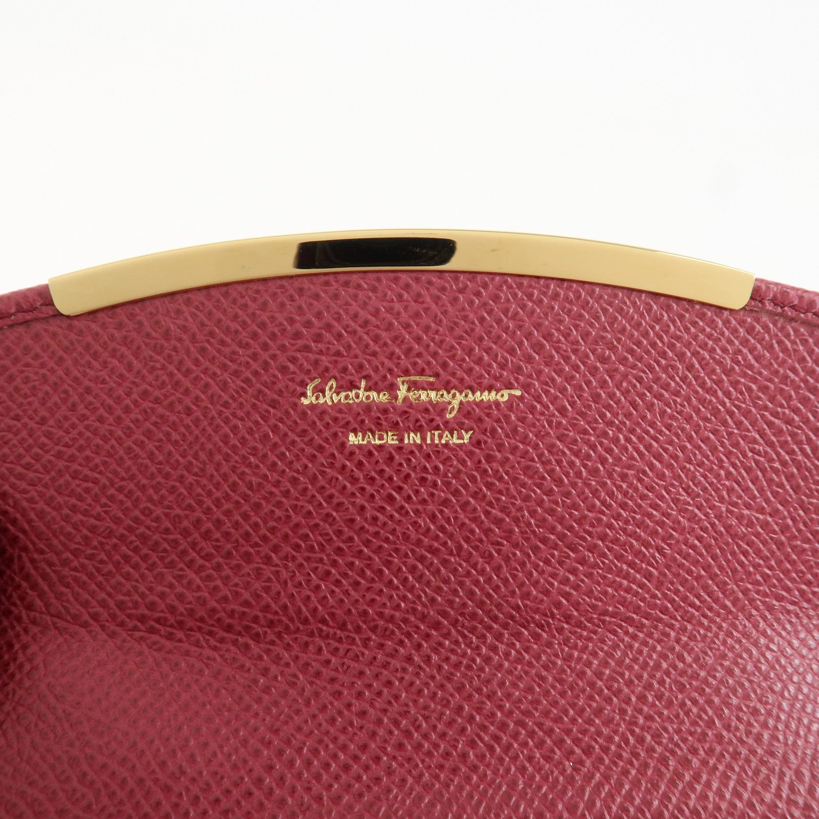 Ferragamo Gancini Leather 6 Ring Key Chain Key Case Red Gold
