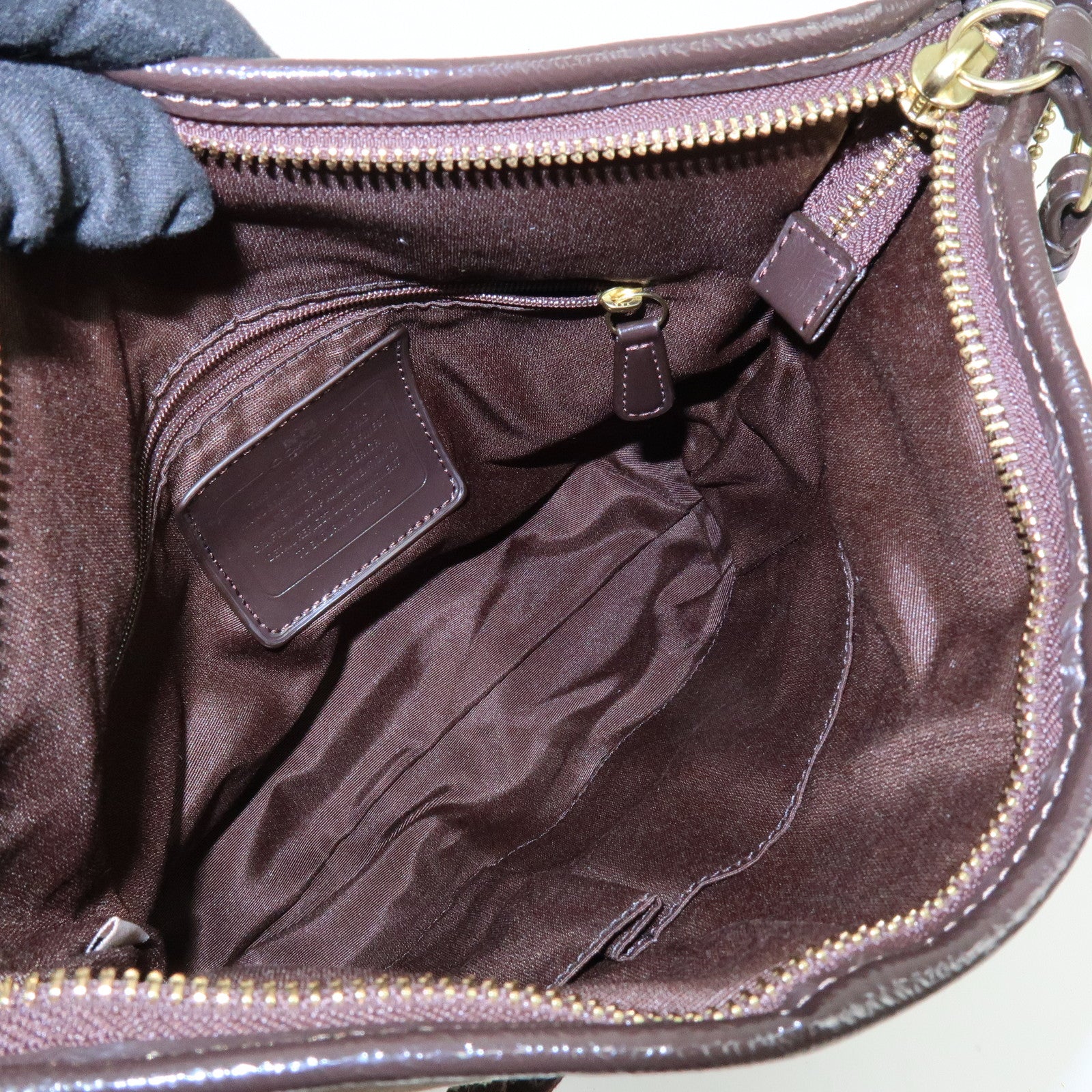 COACH Set of 2 Signature Canvas Leather Shoulder Bag Beige Brown