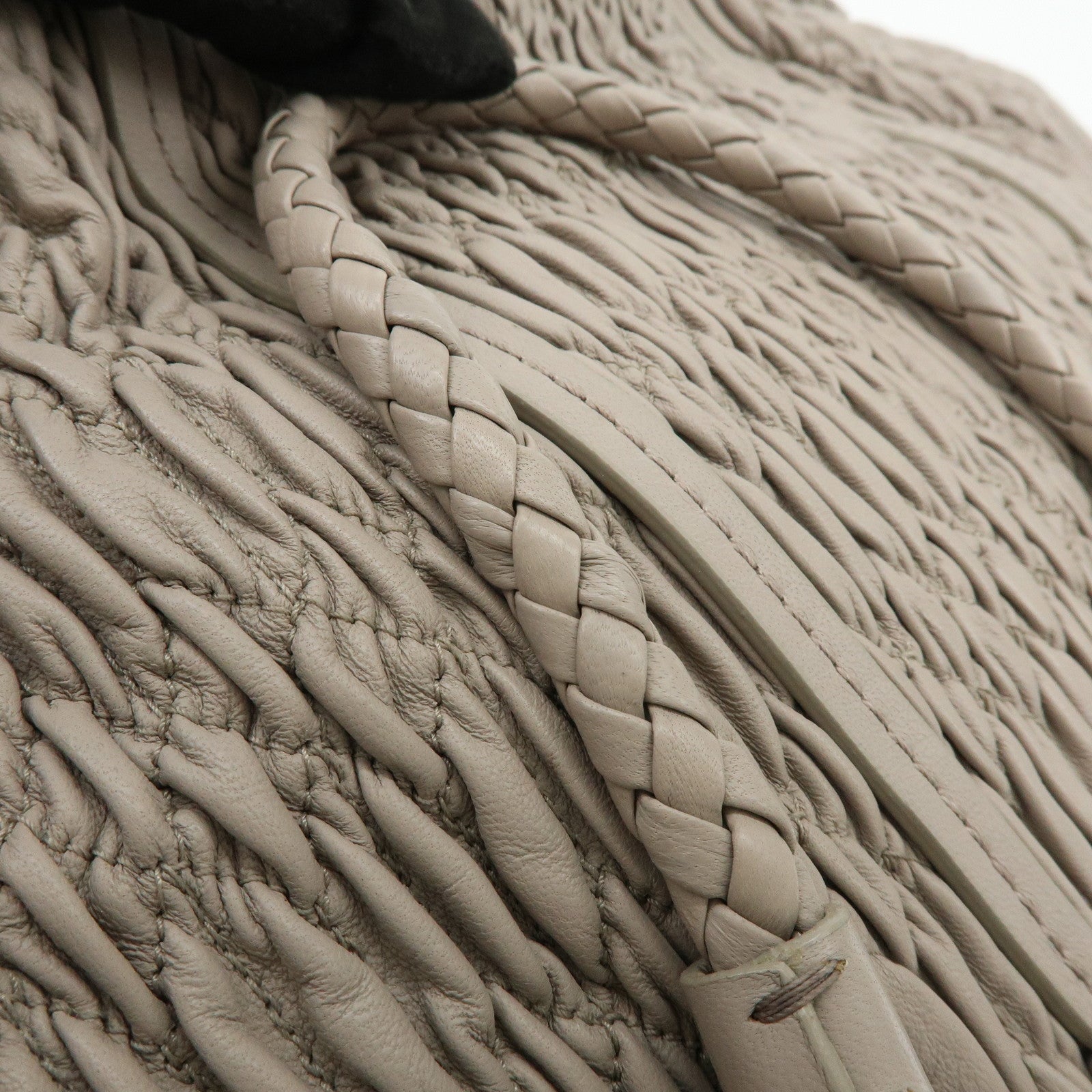 MIU MIU Matelasse Nappa Leather Tote Bag Shoulder Bag Gray