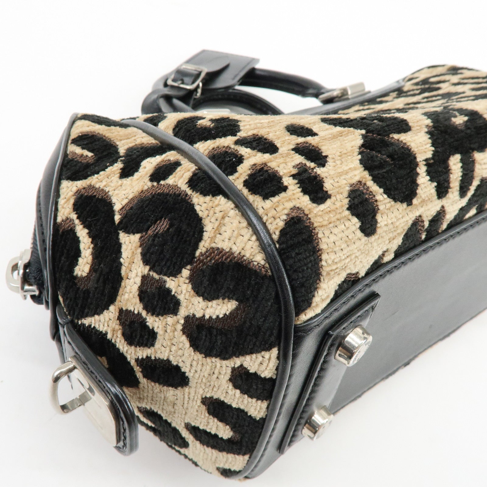 Louis Vuitton Jacquard Canvas Leather Leopard Baby Hand Bag M94257