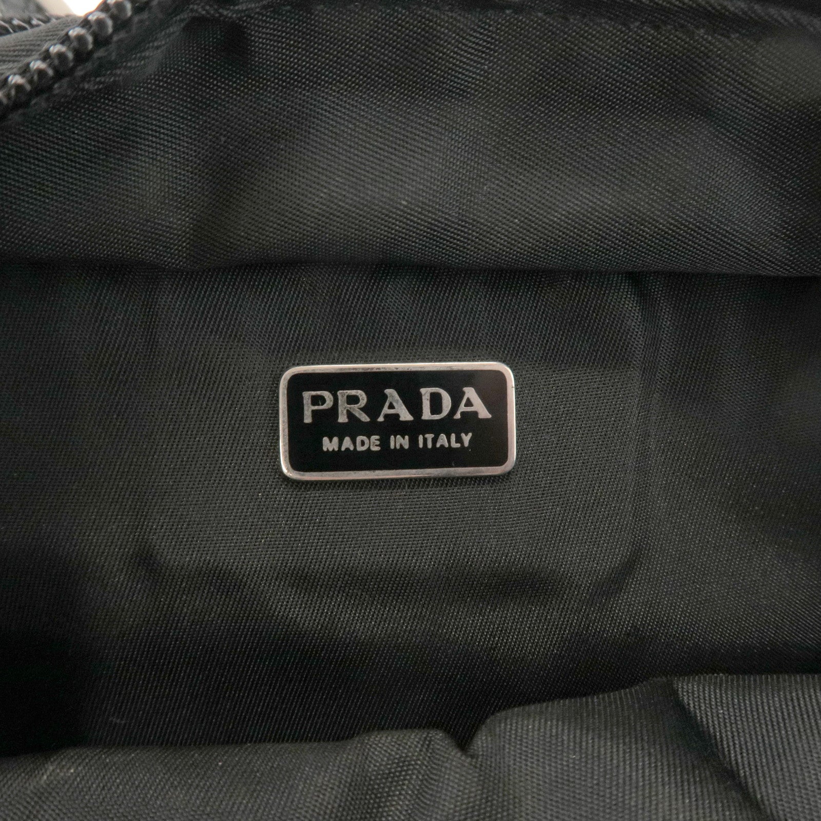 PRADA Triangle Logo Nylon Leather Crossbody Bag Shoulder Bag Black