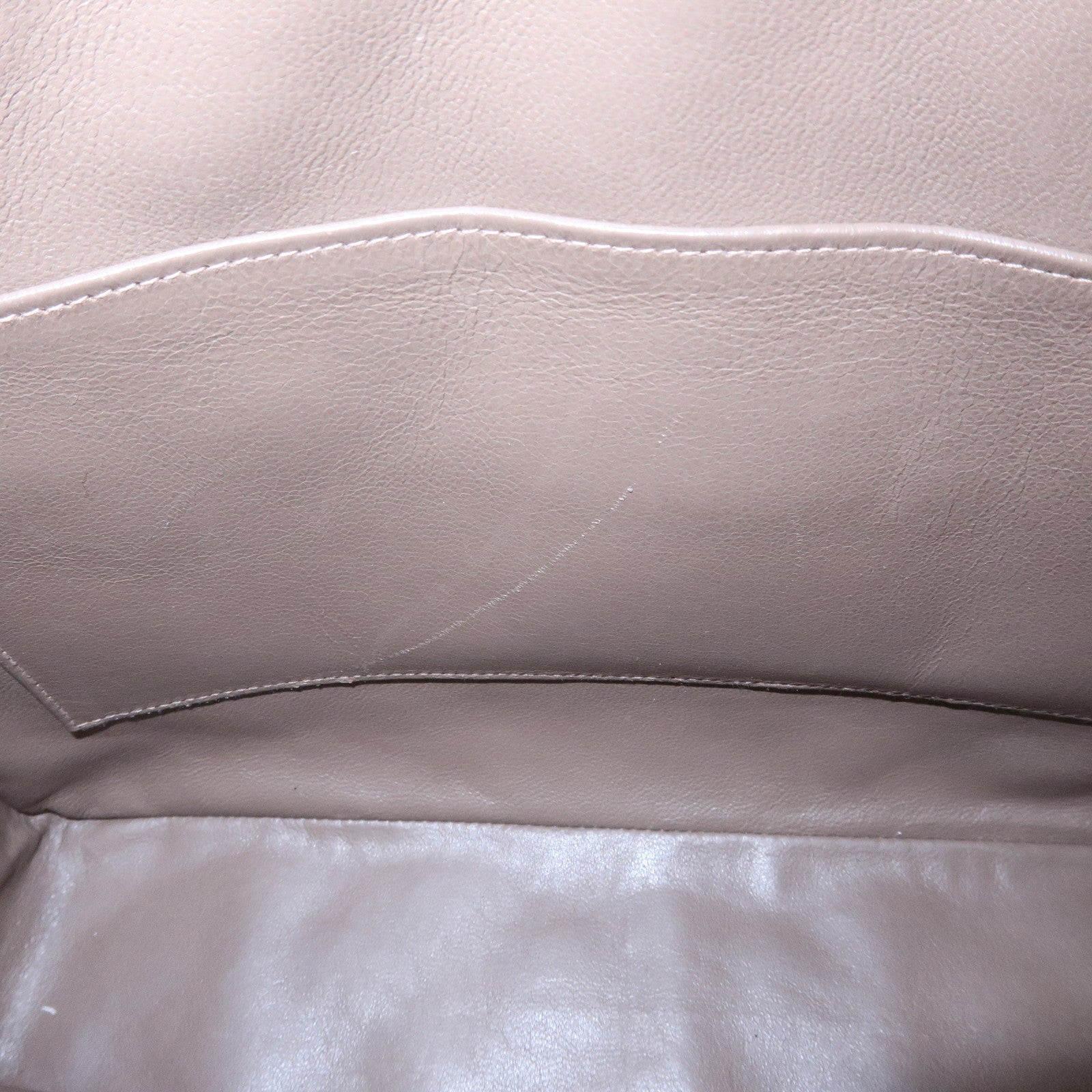 CHANEL Matelasse Cavairskin Chain Shoulder Bag Light Brown Marron