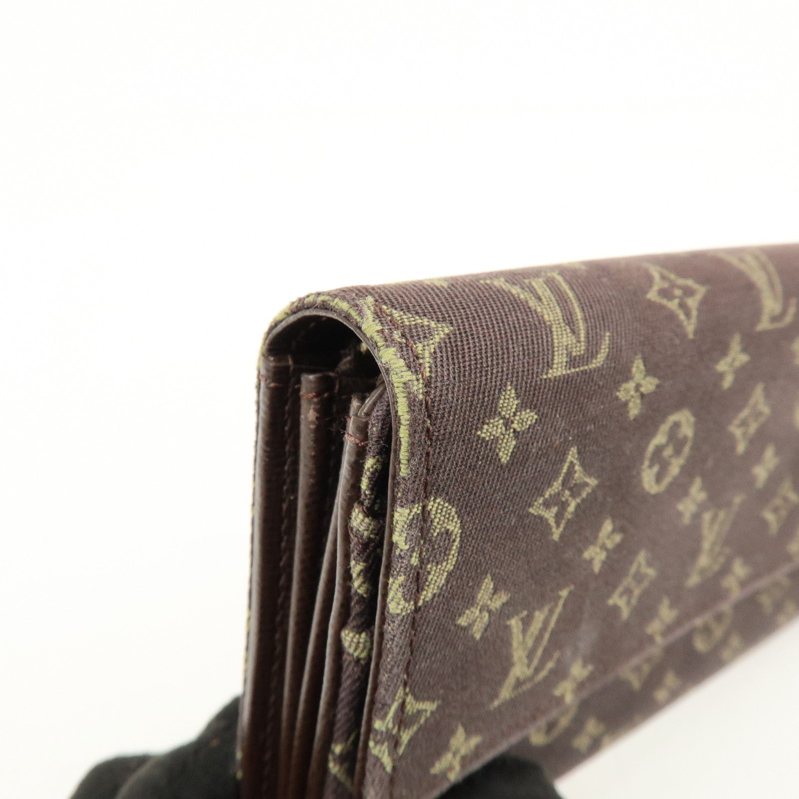 Louis Vuitton Monogram Mini Lin Canvas Long Wallet Brown M95234