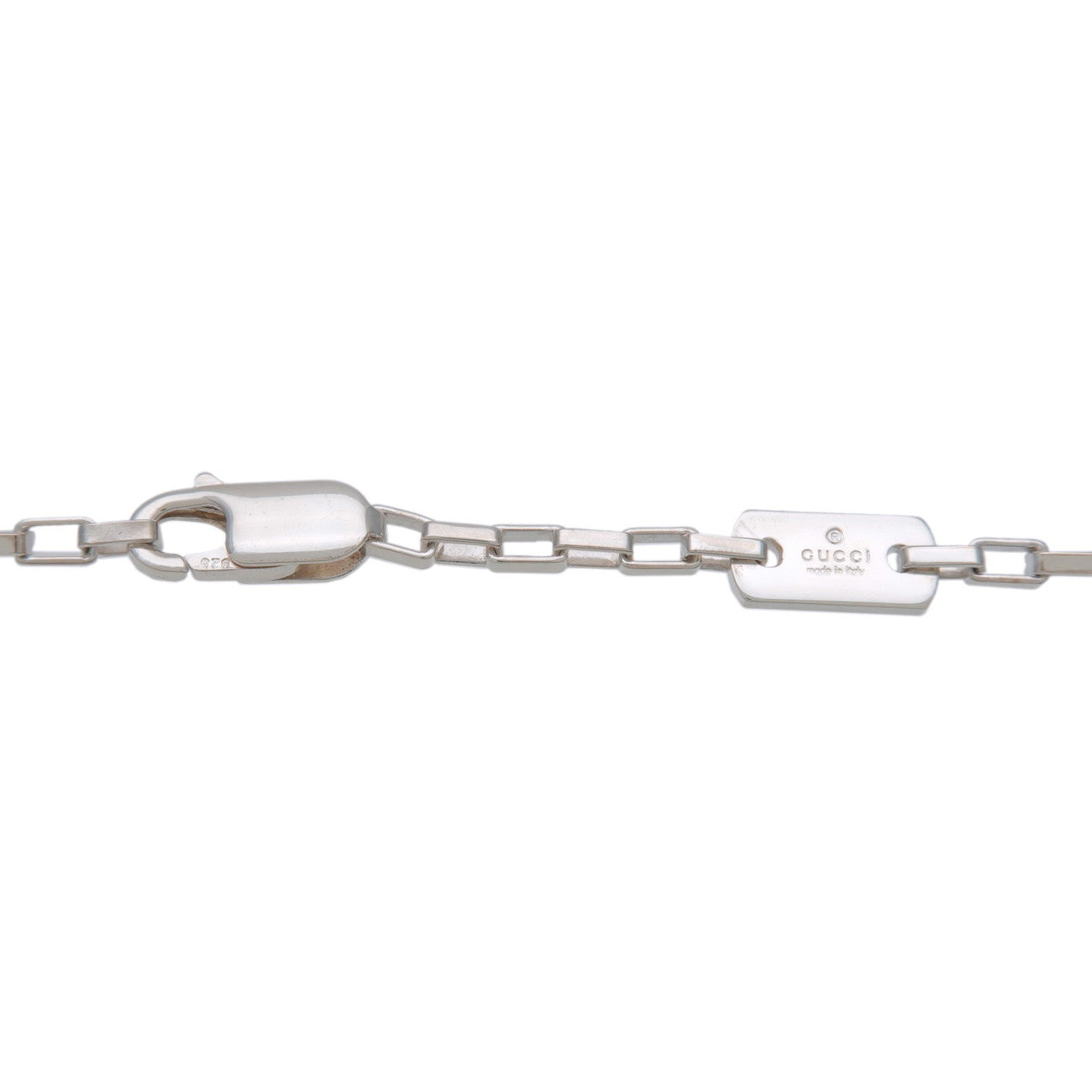 GUCCI Logo Plate Chain Necklace SV925 Silver