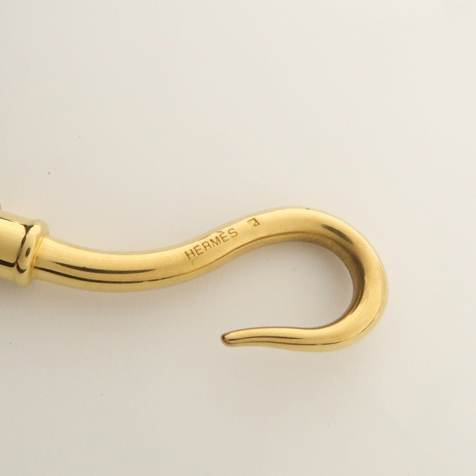 HERMES Jumbo Leather Metal Bracelet Choker Brown