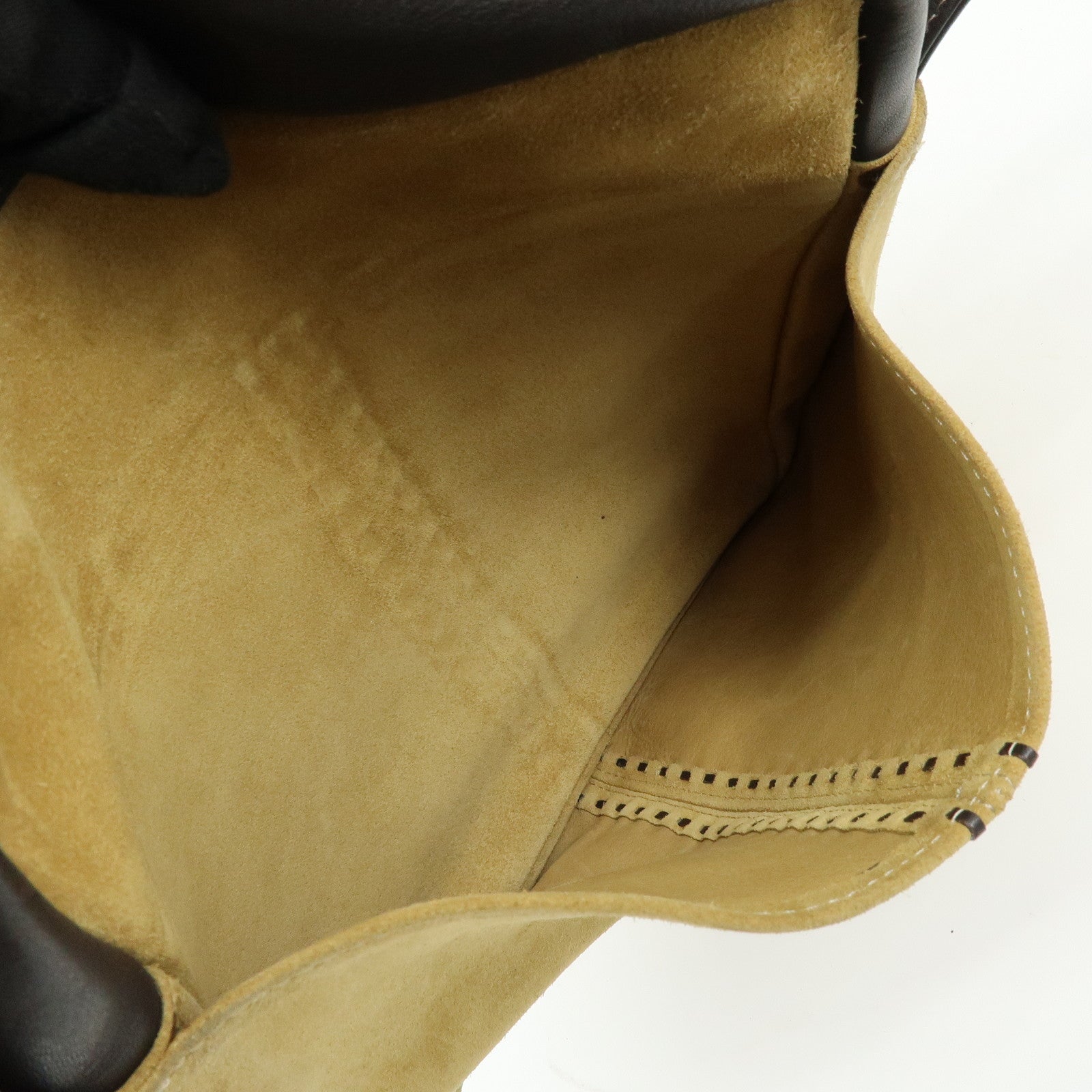 LOEWE Anagram Suede Leather Shoulder Bag Crossbody Bag Beige