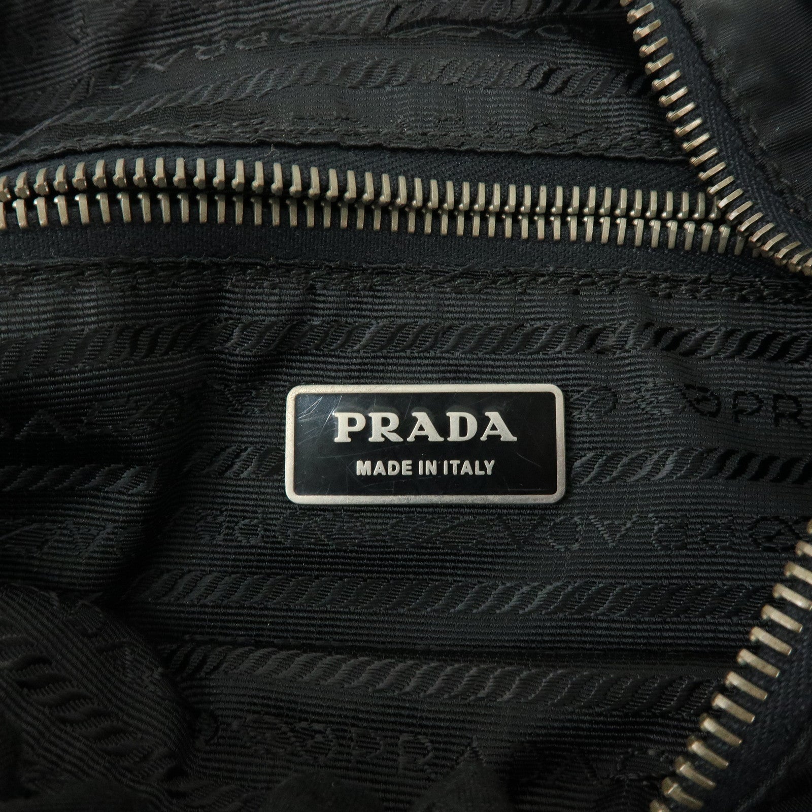 PRADA Triangle Logo Nylon Saffiano Leather Shoulder Bag BR3332