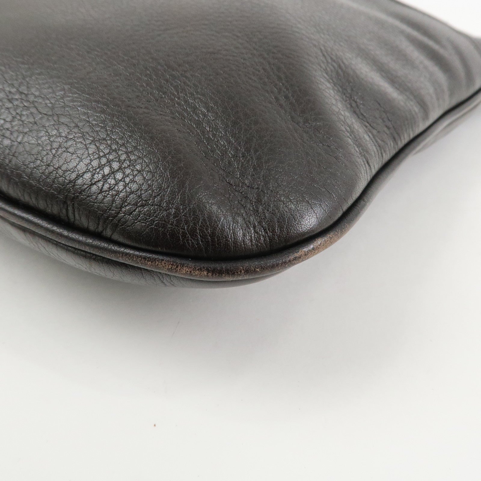 LOEWE Anagram Leather Shoulder Bag Crossbody Bag Dark Brown