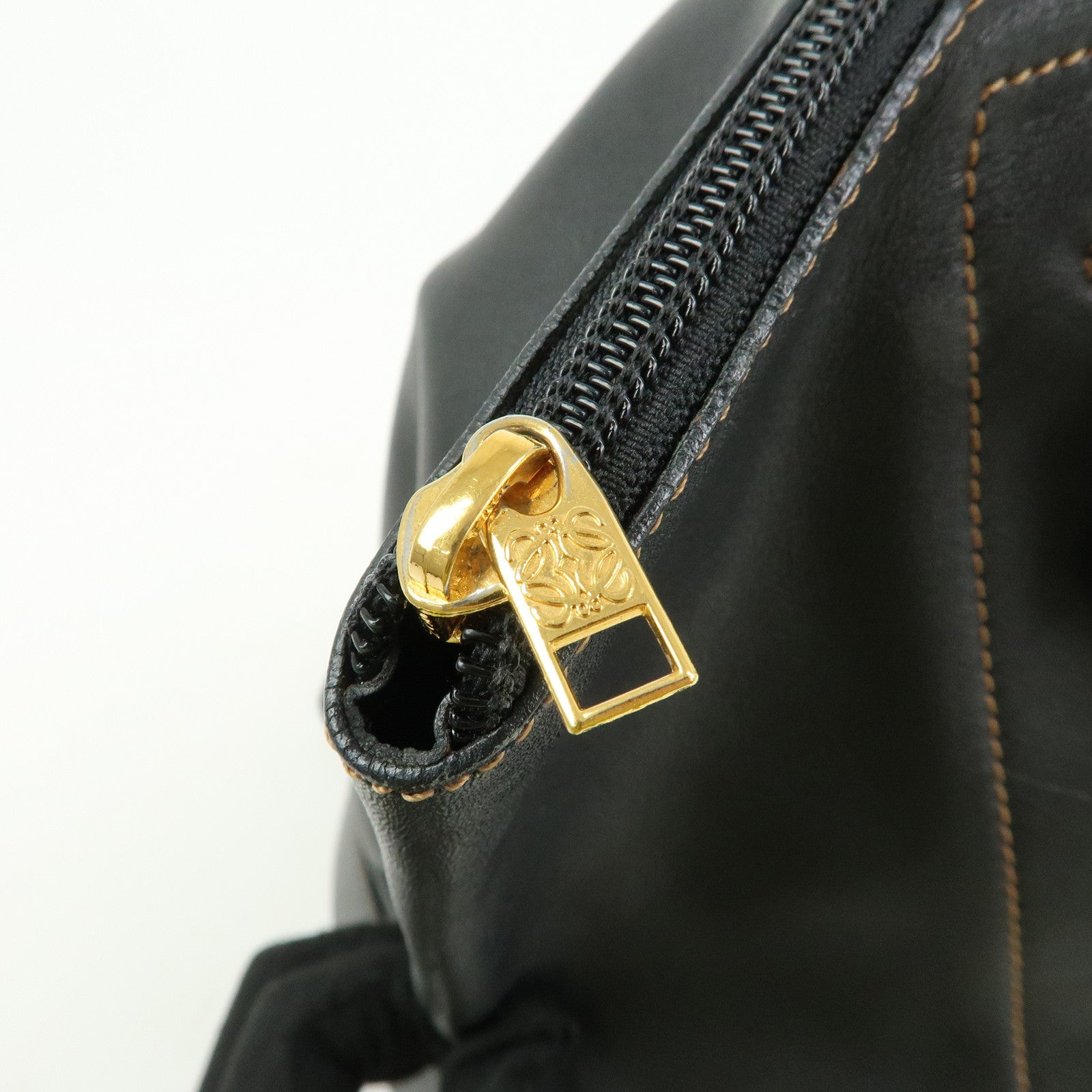 LOEWE Anton Calf Leather Backpack Rucksack Black