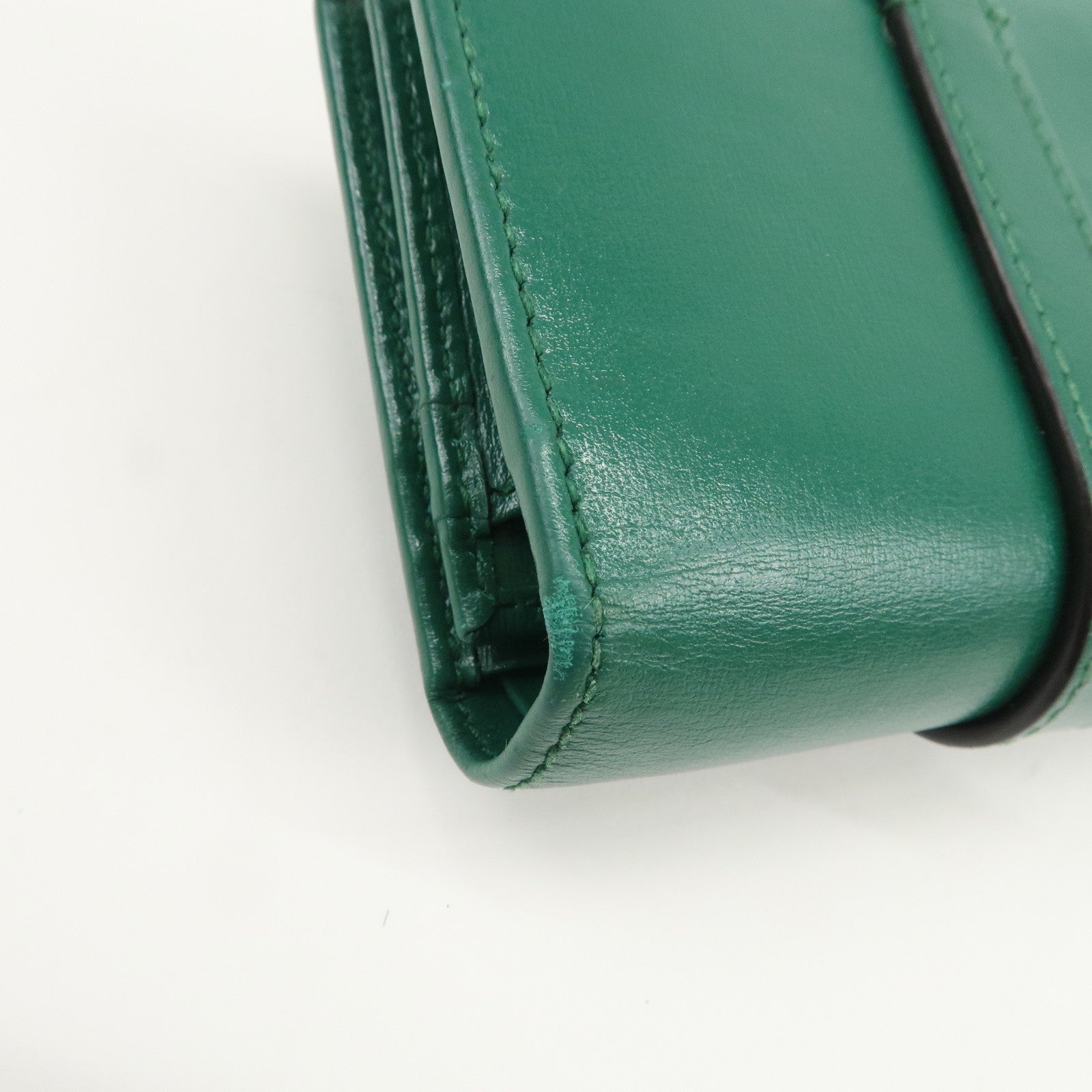 GUCCI Jackie 1961 Leather Bi-Fold Compact Wallet Green 645536